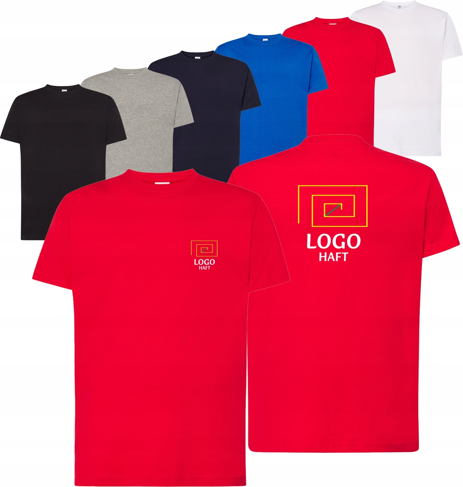 męska KOSZULKA SLIM FIT własny HAFT TWOJE LOGO NAPIS firmowa reklamowa 5szt