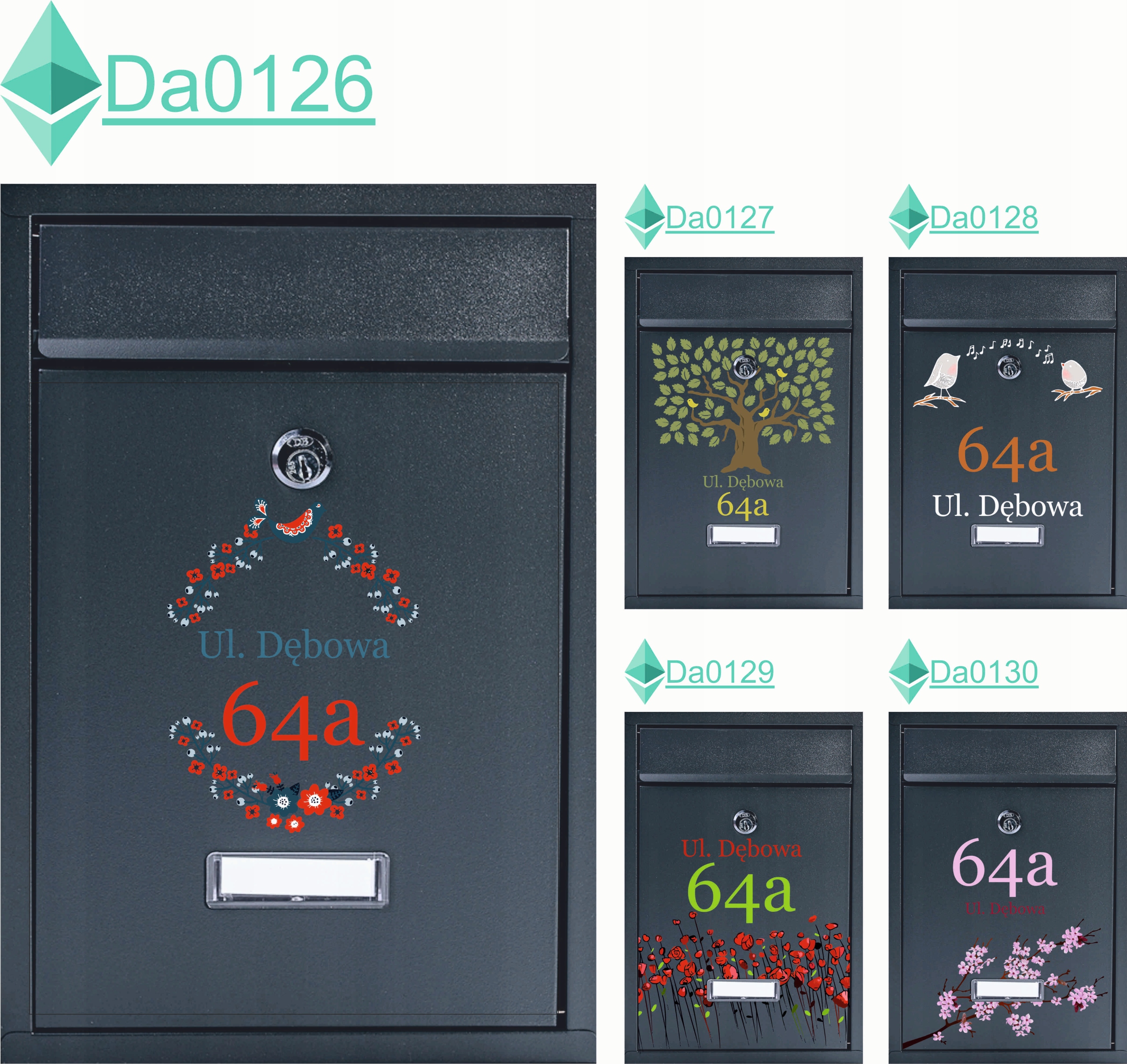 SKRZYNKA NA LISTY POCZTOWA stal z nadrukiem UV adres numer domu miejscowość