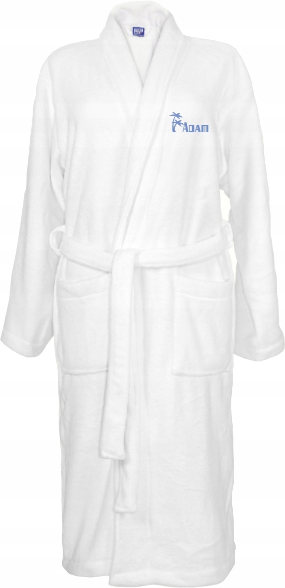 SZLAFROK BIAŁY Z HAFTEM rozmiar 2XL unisex PREZENT personalizacja IMIĘ