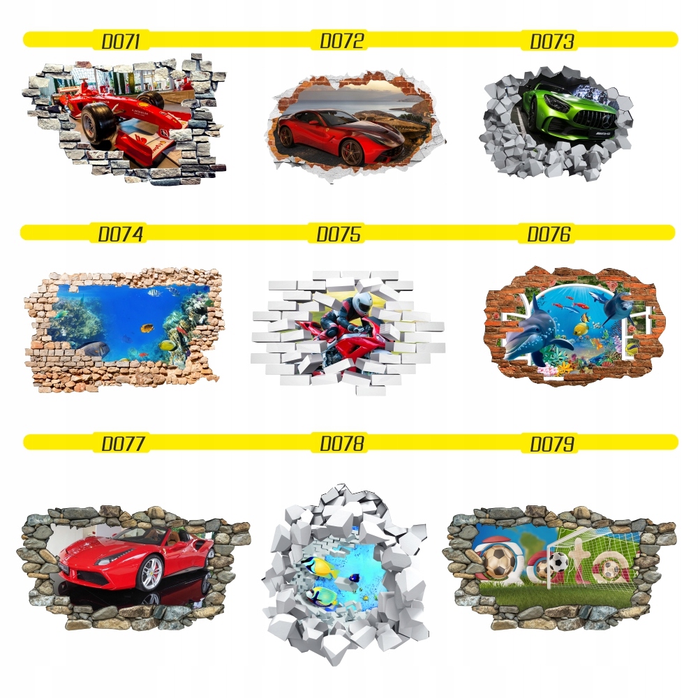 Naklejka ścienna Dziura na ścianę samochód BMW