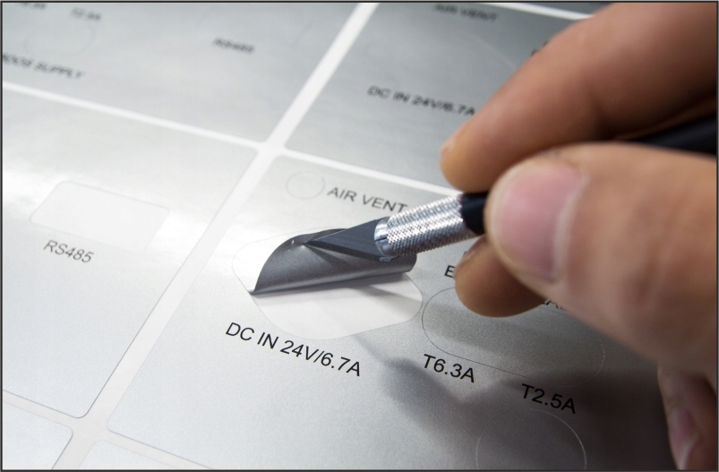 Naklejki na maszyny BHP UWAGA ELEMENTY RUCHOME MASZYNY - 10 szt.