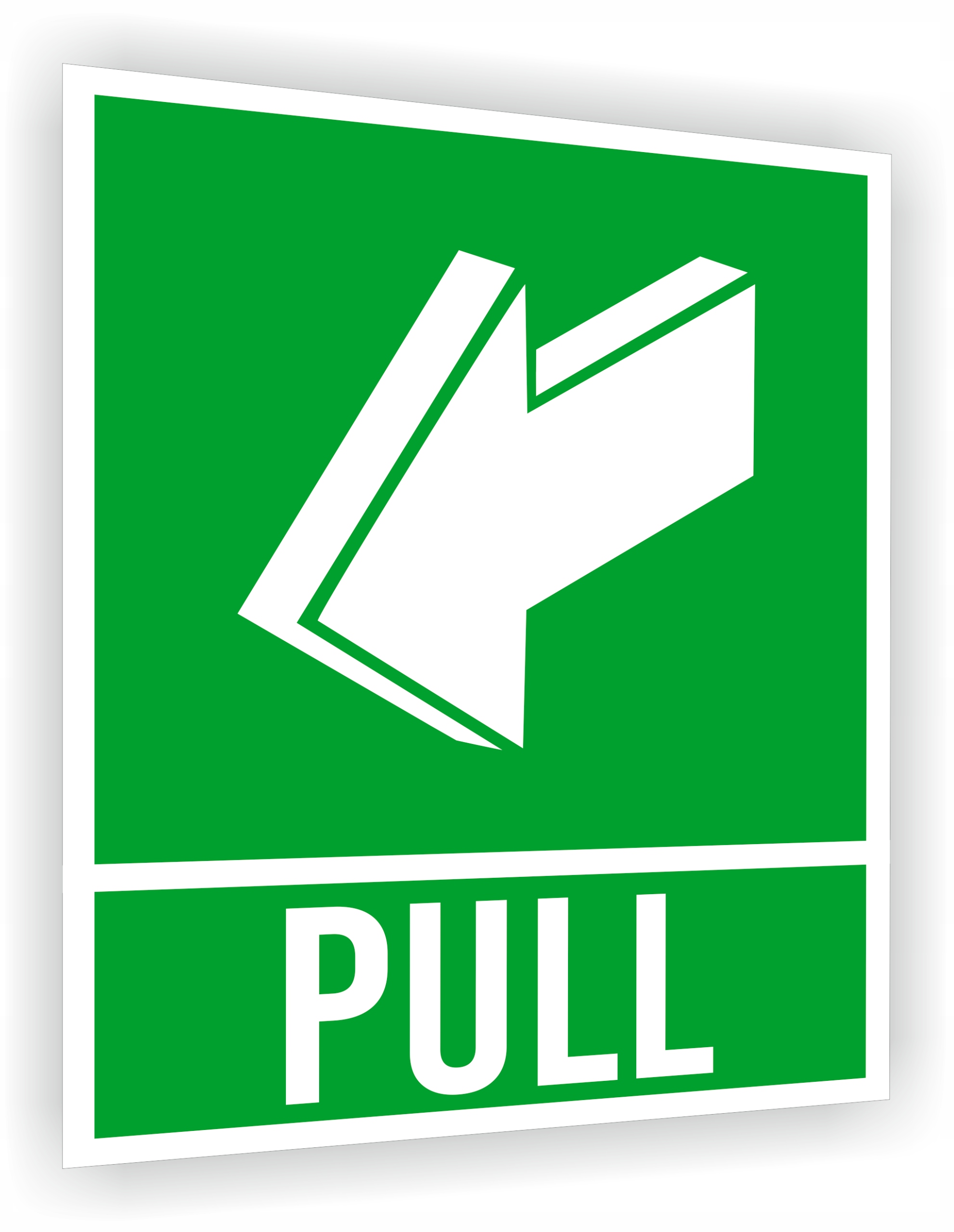 Tabliczka ewakuacyjna z nadrukiem 20x15 ciągnąć pull