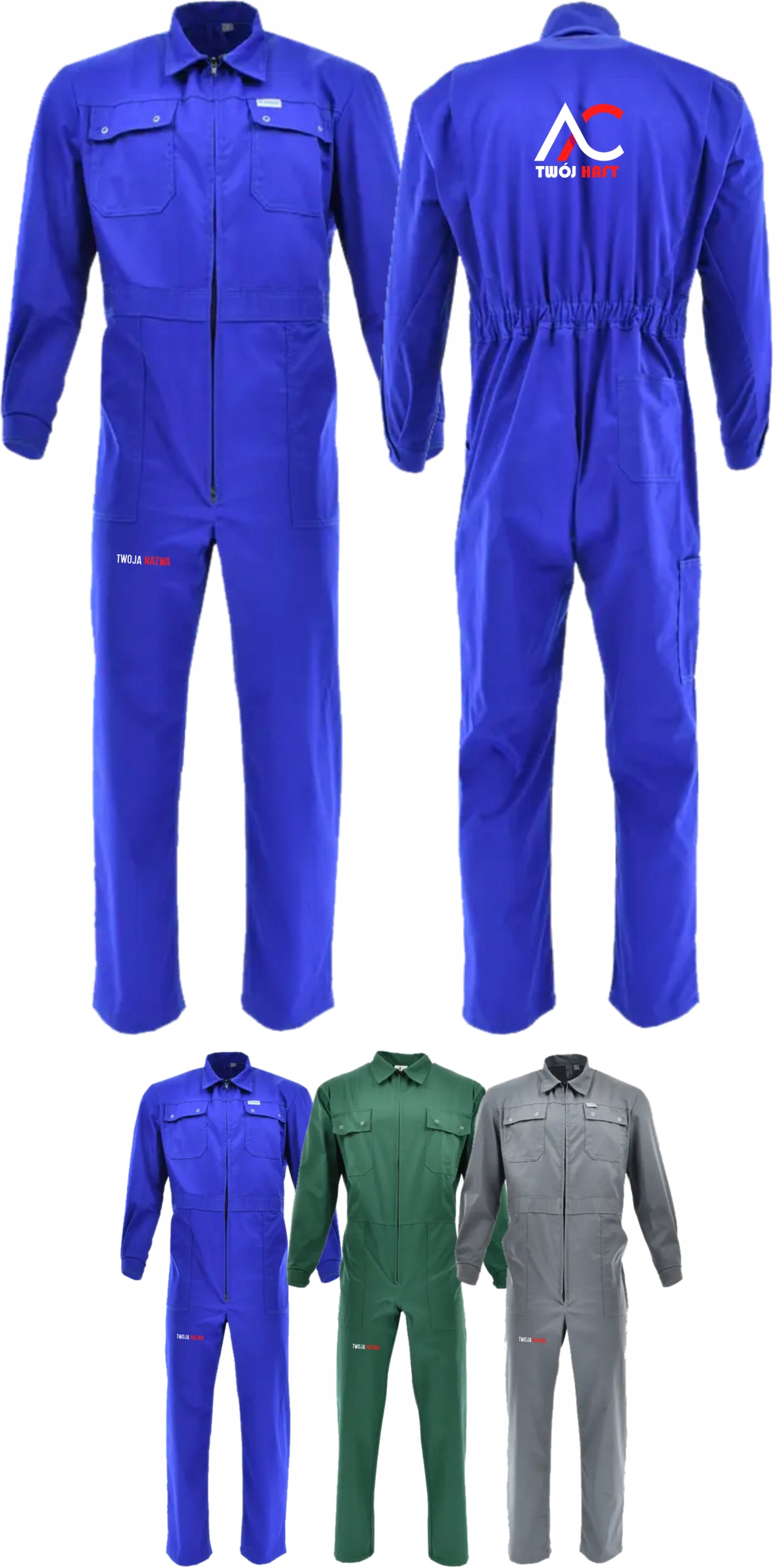 ODZIEŻ firmowa Z HAFTEM kombinezon roboczy Z TWOIM LOGO NAPISEM 5 szt.