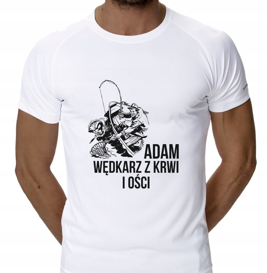 Koszulka z nadrukiem DLA WĘDKARZA na ryby hobby