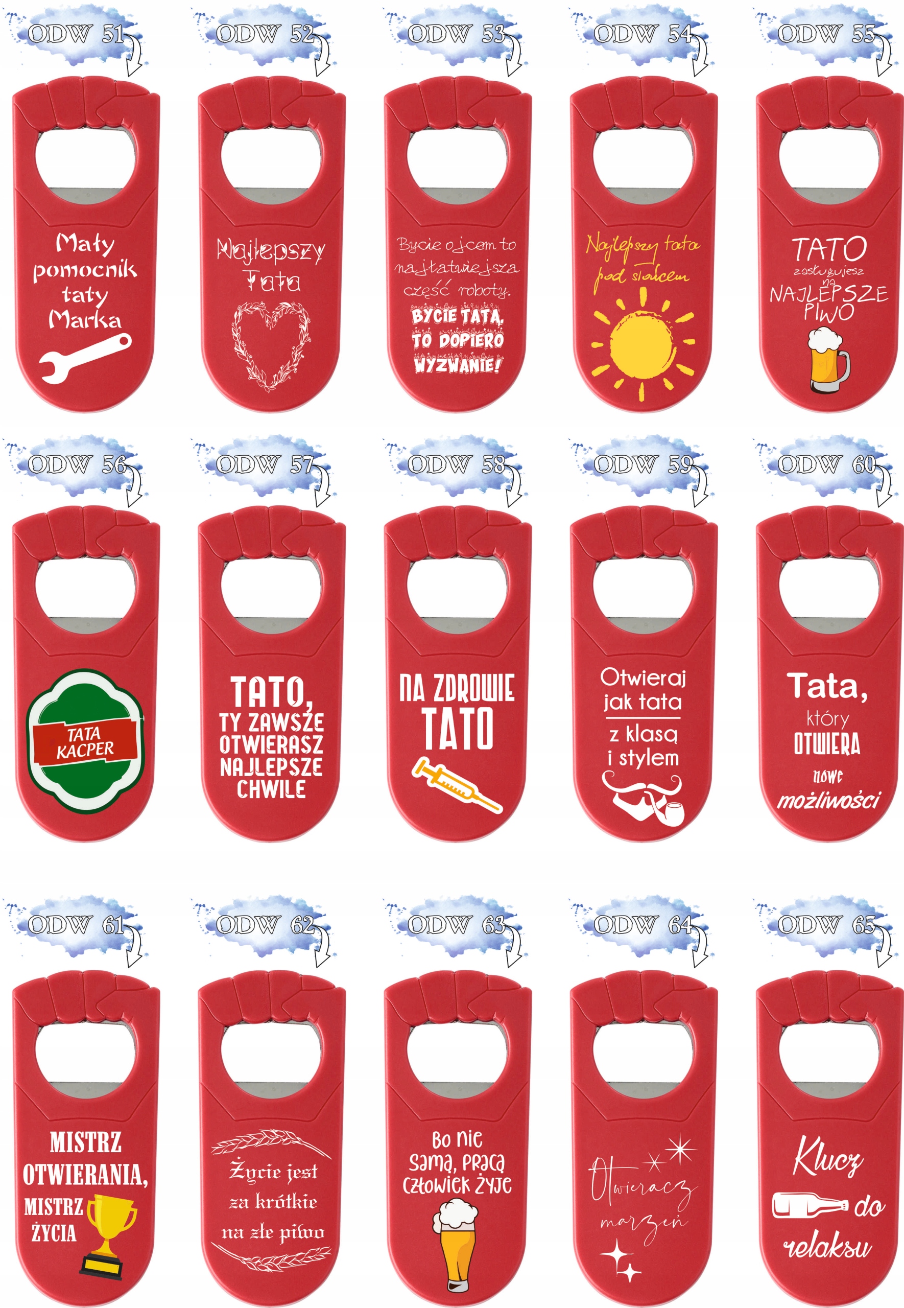 OTWIERACZ Z NADRUKIEM UV personalizowany chluśniem bo uśniem TWÓJ NAPIS