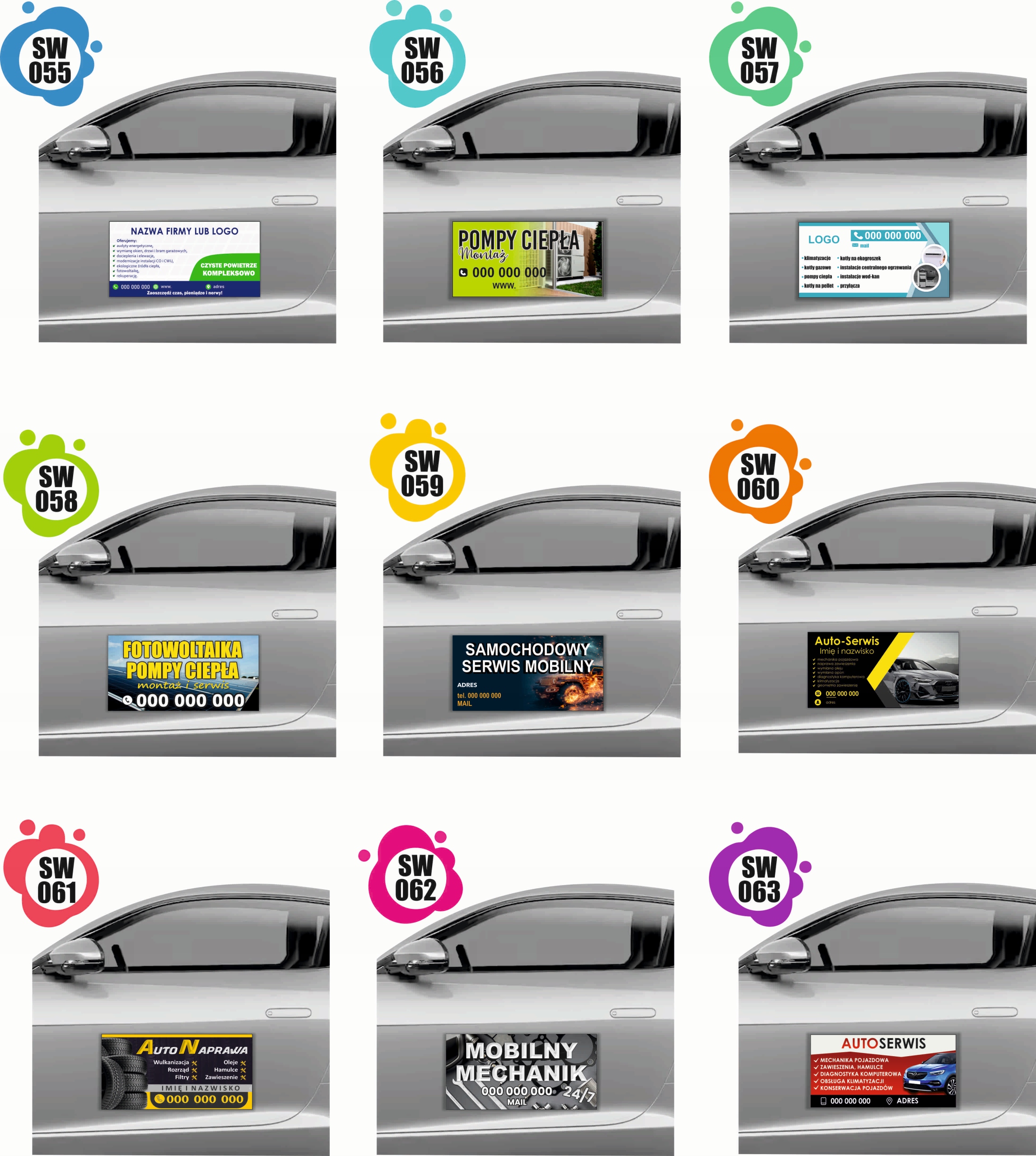 MAGNES NA SAMOCHÓD auto MATA MAGNETYCZNA REKLAMOWA 60X30 cm serwis naprawa