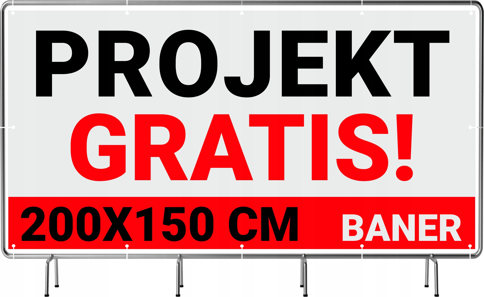 BANER REKLAMOWY plandeka 2x1,5m 510g powlekany + LAKIER UV PROJEKT GRATIS