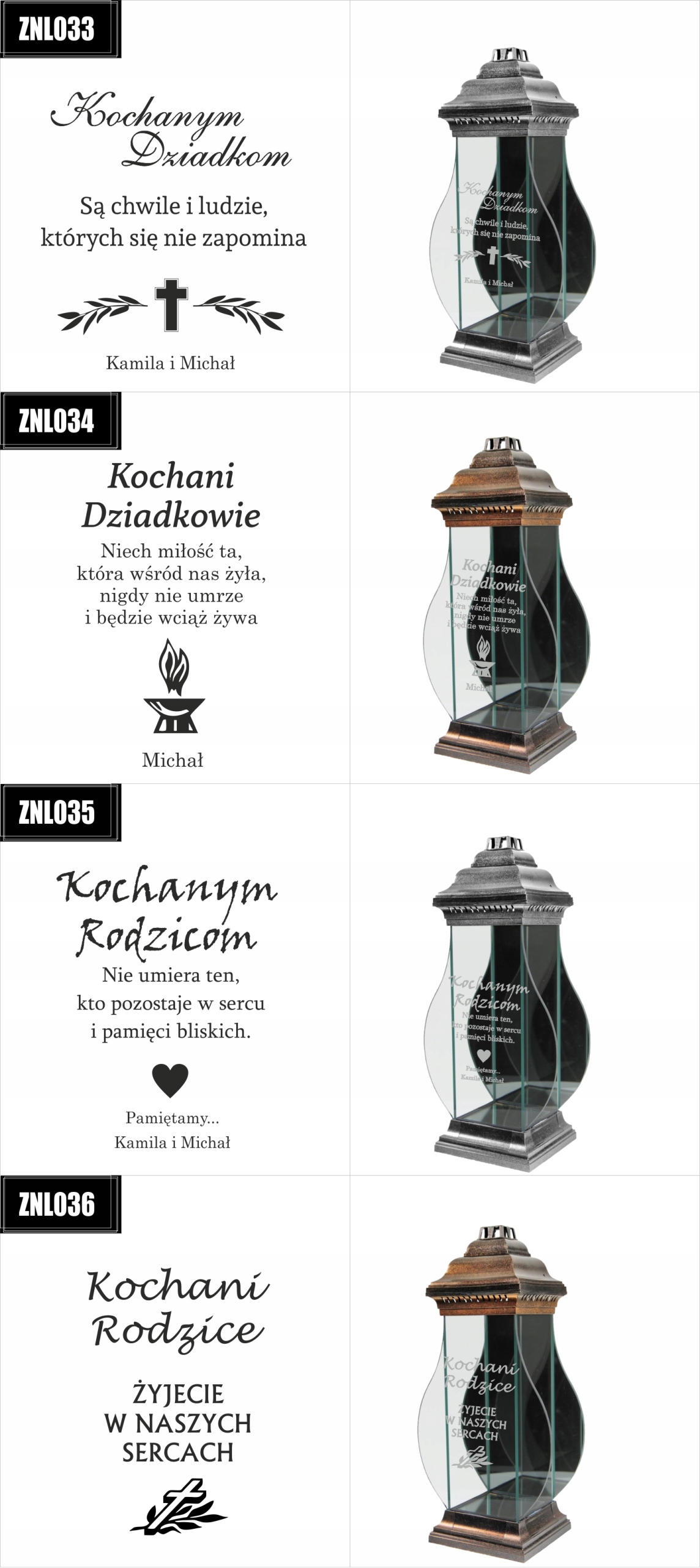 ZNICZ kapliczka z napisem GRAWEREM dla Dziadka