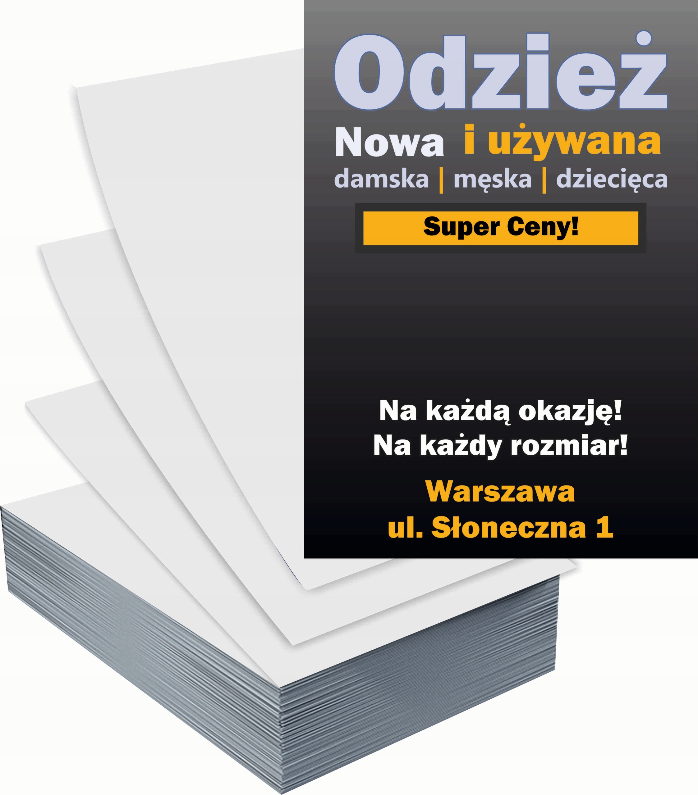 Ulotki A5 reklamowe firmowe 5000szt wiele wzorów ODZIEŻ UŻYWANA