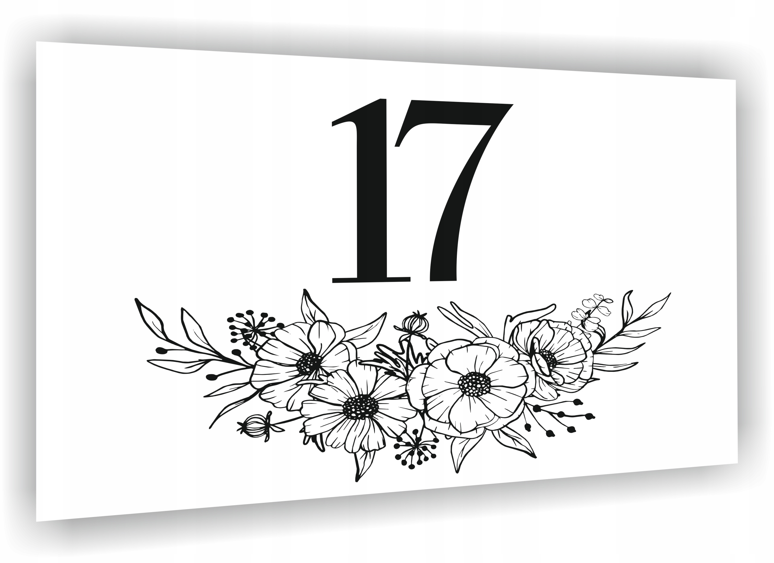 Tabliczka Tablica ADRESOWA BIAŁA DIBOND 40x30 numer domu ulica KWIATY