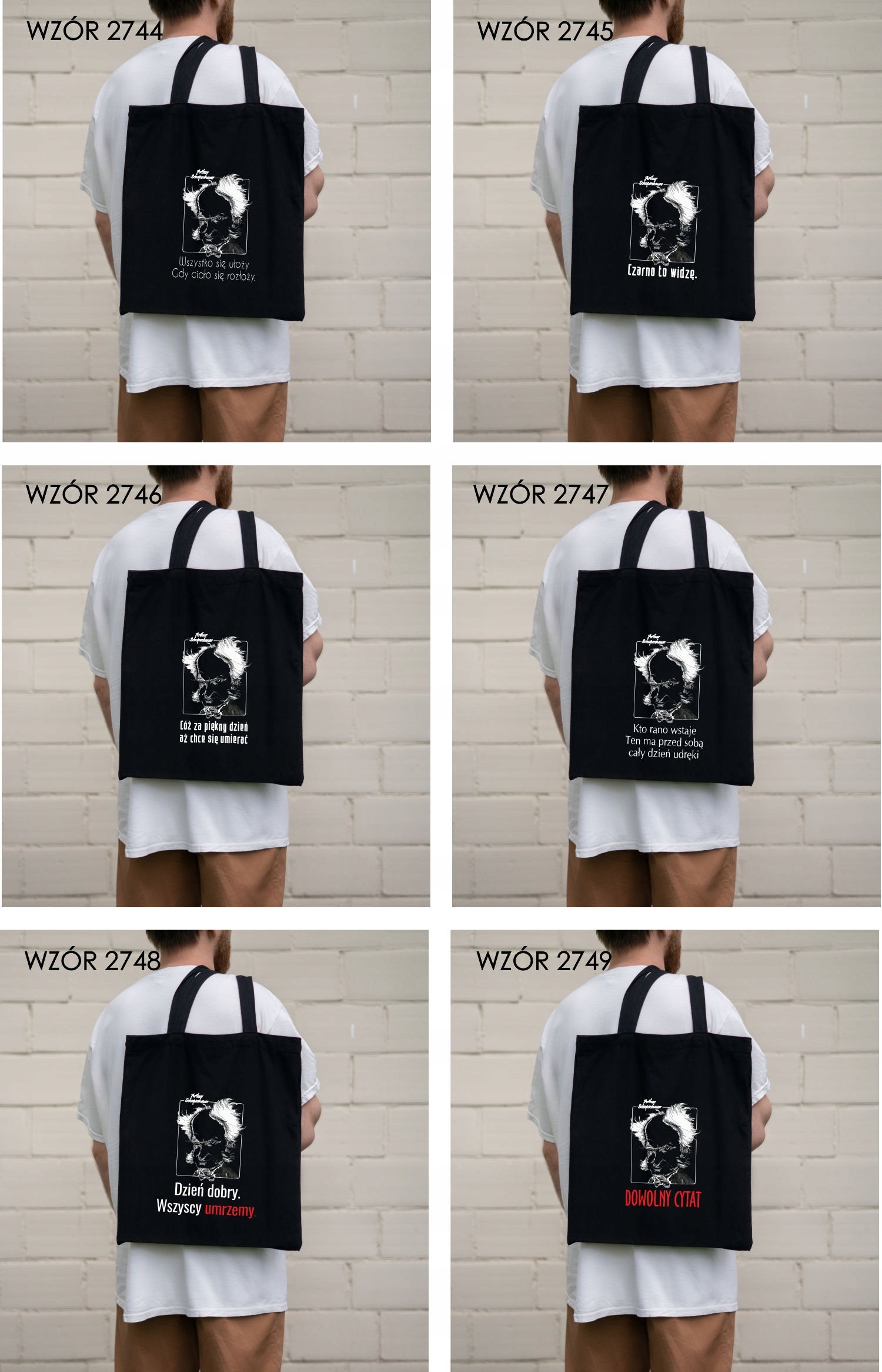 Eko Torba z nadrukiem napis ARTHUR SCHOPENHAUER