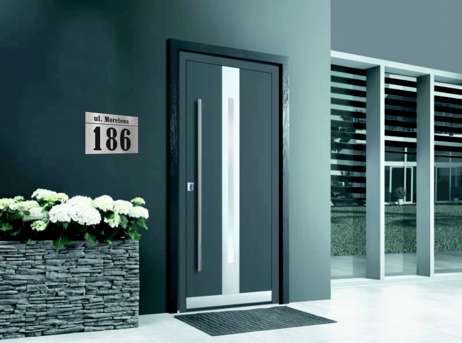 Tabliczka adresowa Aluminiowa Tablica adres domu Biała 40x30