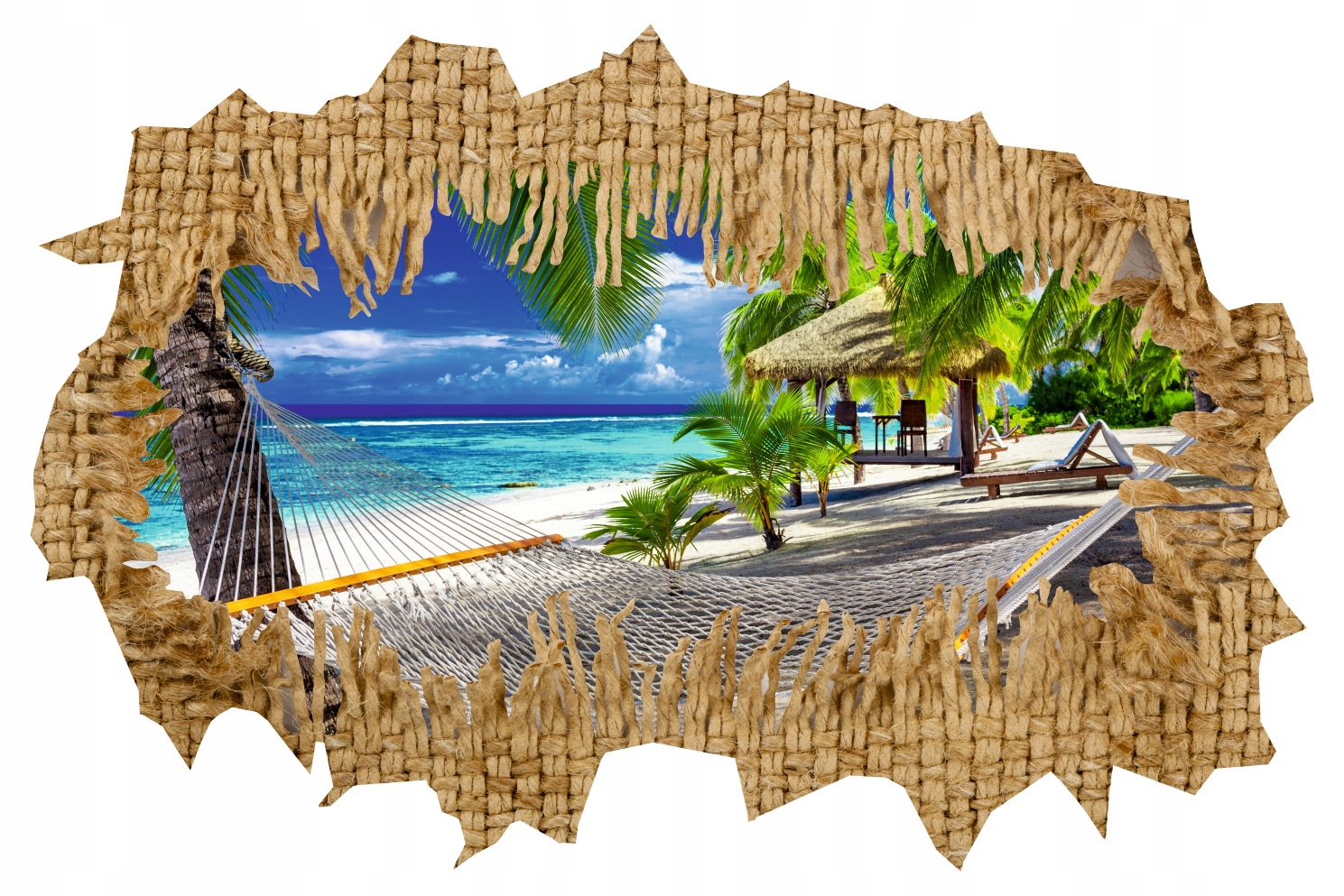 Naklejka samoprzylepna 3D efekt plaża morze ocean