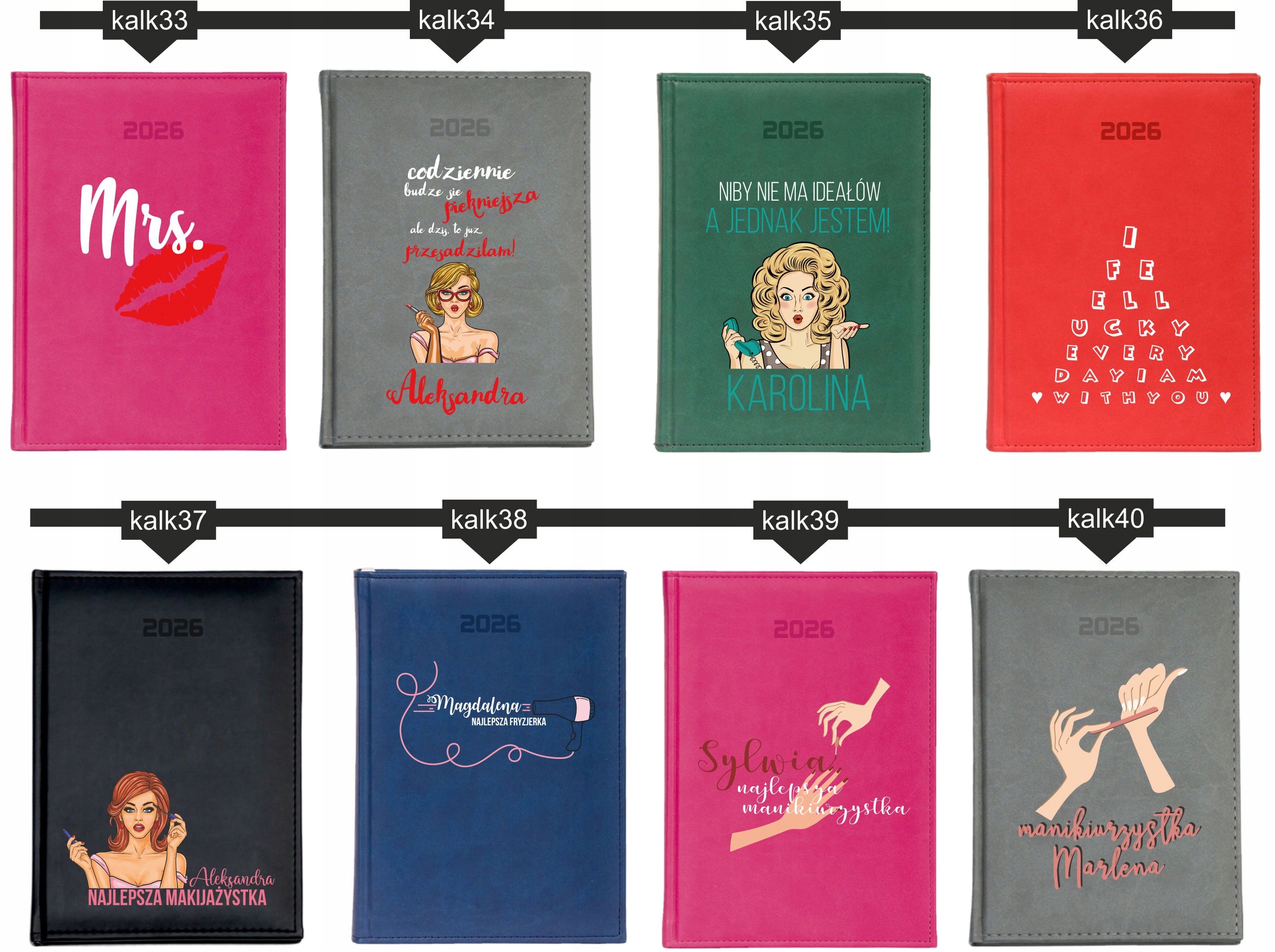 mały KALENDARZ A6 2026 TYGODNNIOWY prezent dla mamy z nadrukiem napisem