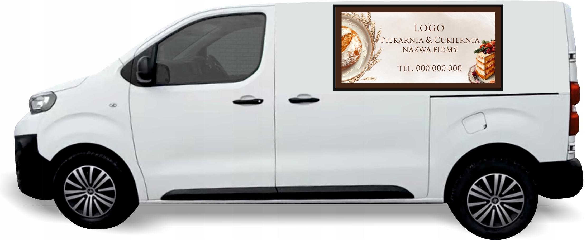Reklama Naklejka na samochód 0,5 m2 PIEKARNIA I CUKIERNIA