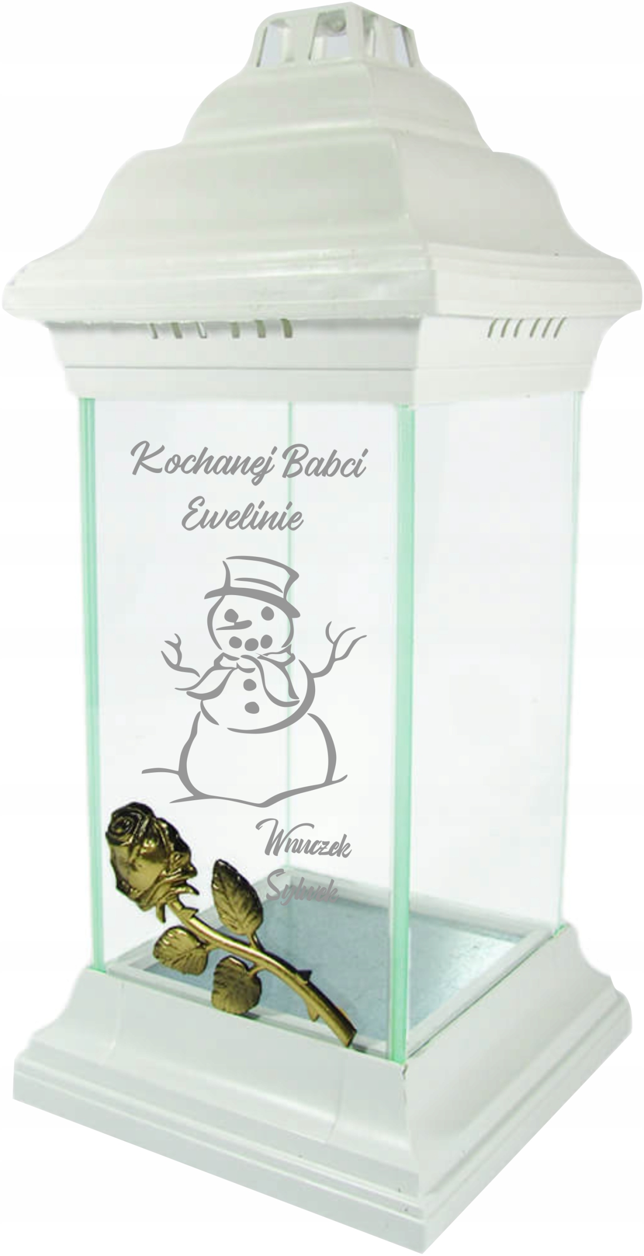 ZNICZ kapliczka WŁASNY GRAWER DLA BABCI lampion