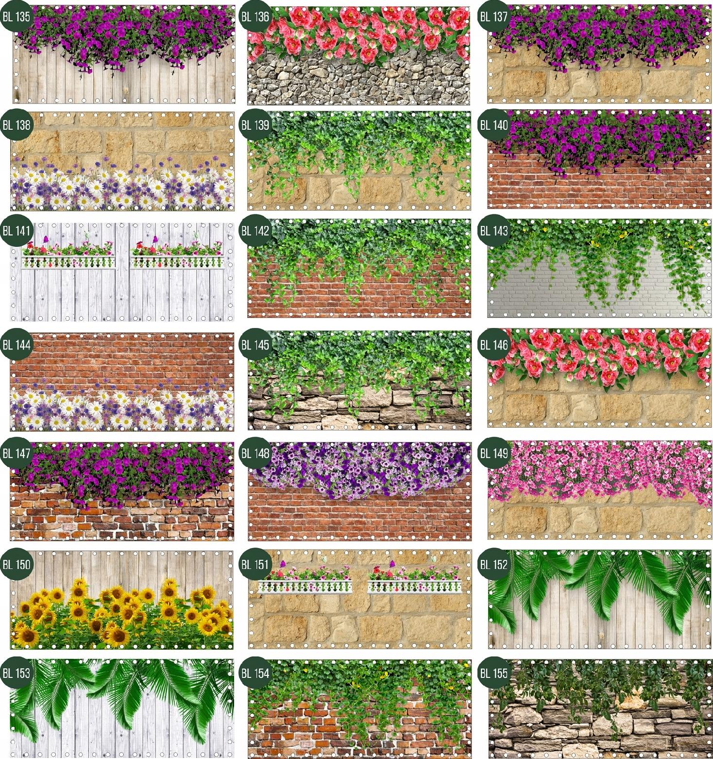 Osłona na balkon dekoracja balkonu SURFINIE kwiaty 10x10 cm