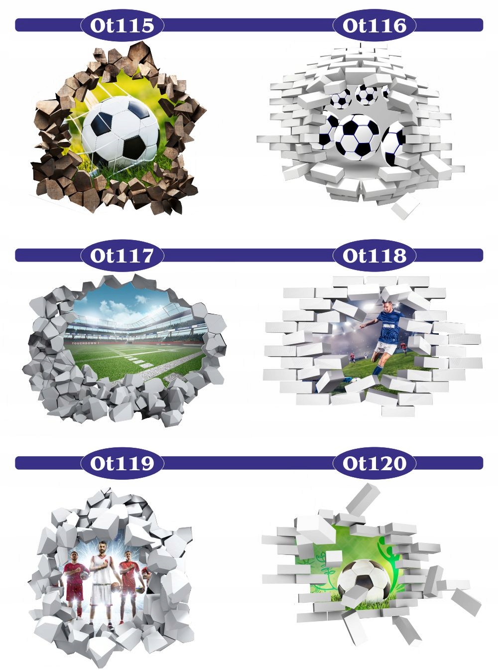 Naklejka samoprzylepna piłka nożna piłkarska 3D