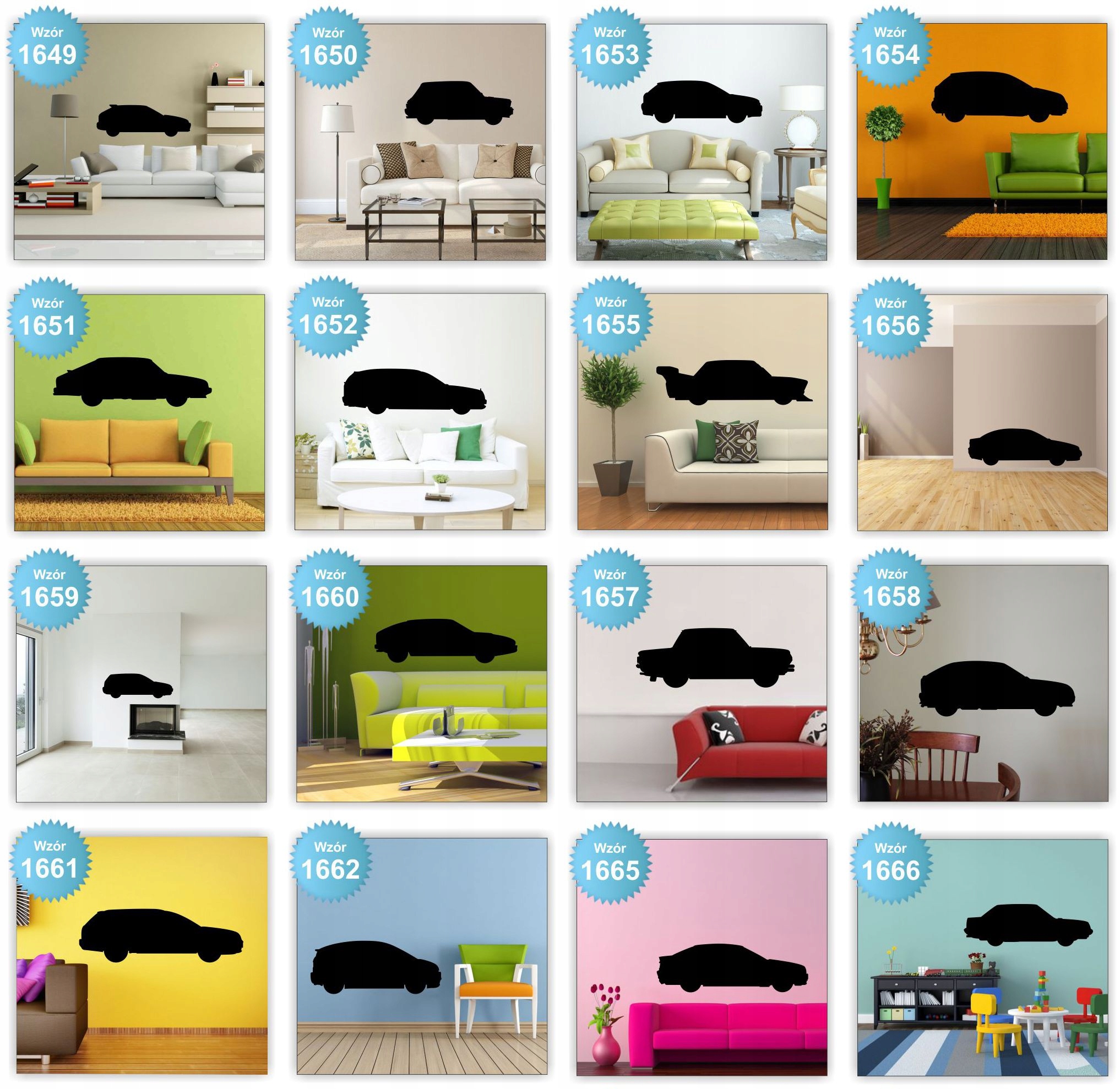 Naklejki na ścianę ścienne SAMOCHODY AUTA 120cm