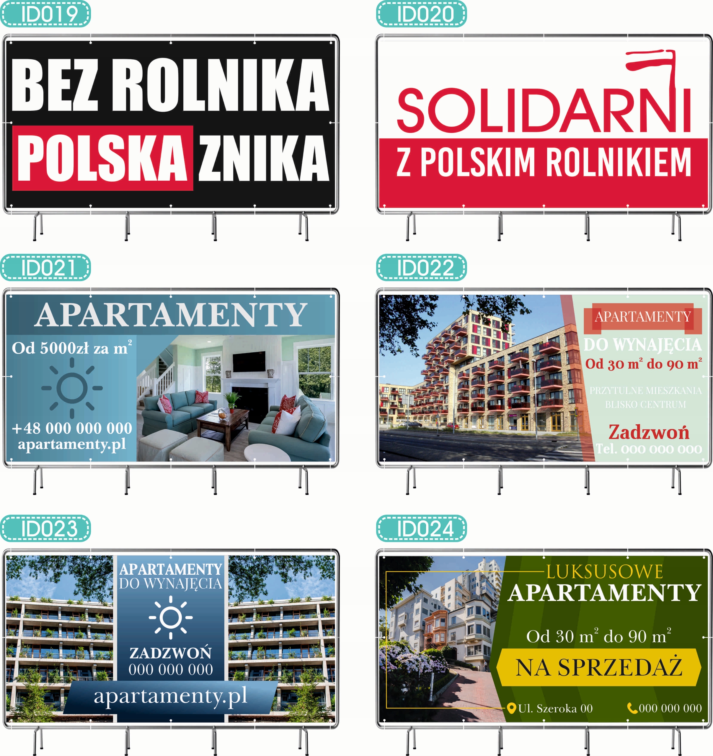 BANER REKLAMOWY 300x150cm projekt w cenie różne wzory ZIELONY ŁAD GŁÓD