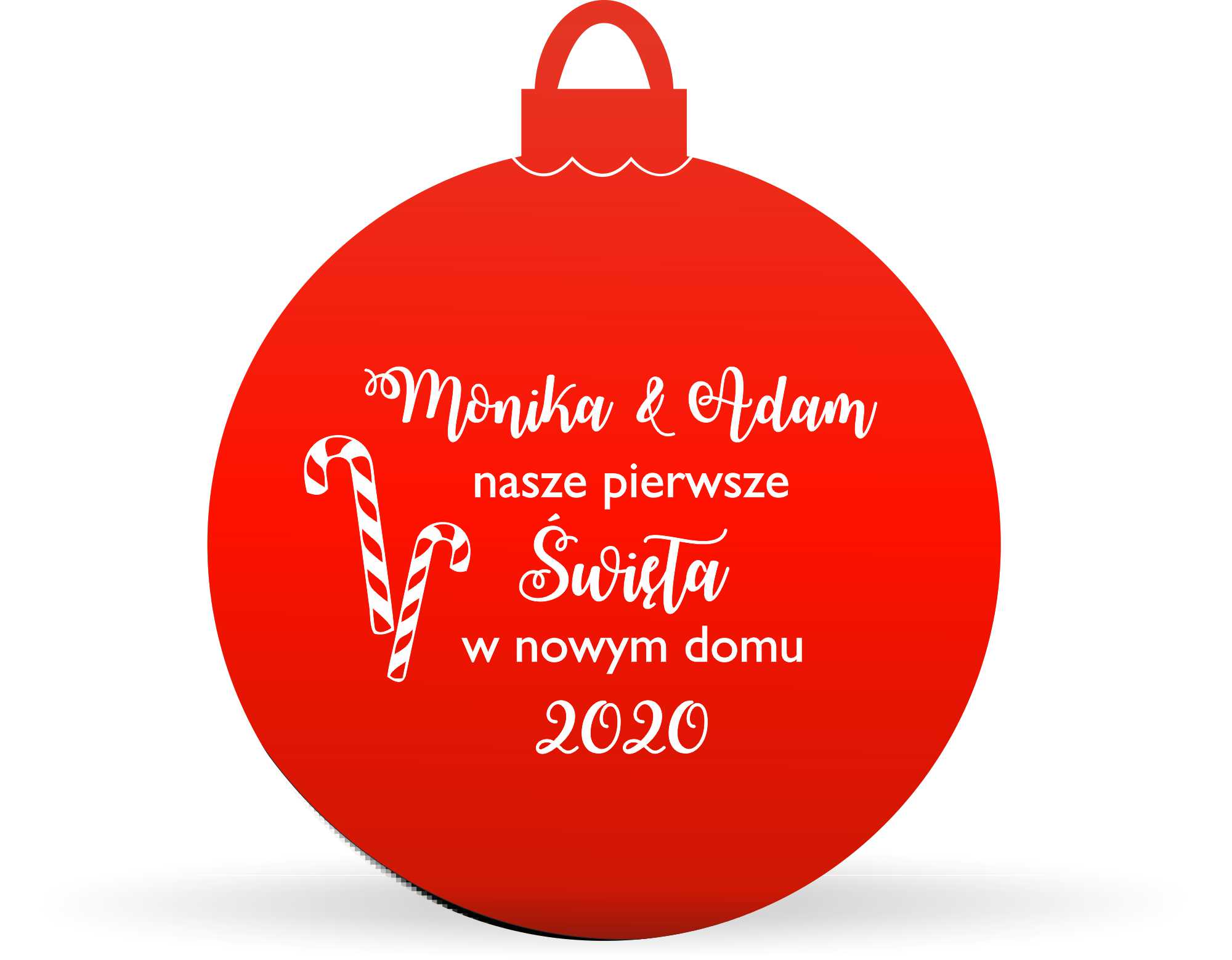 Bombka z imieniem imię srebrna złota napis grawer