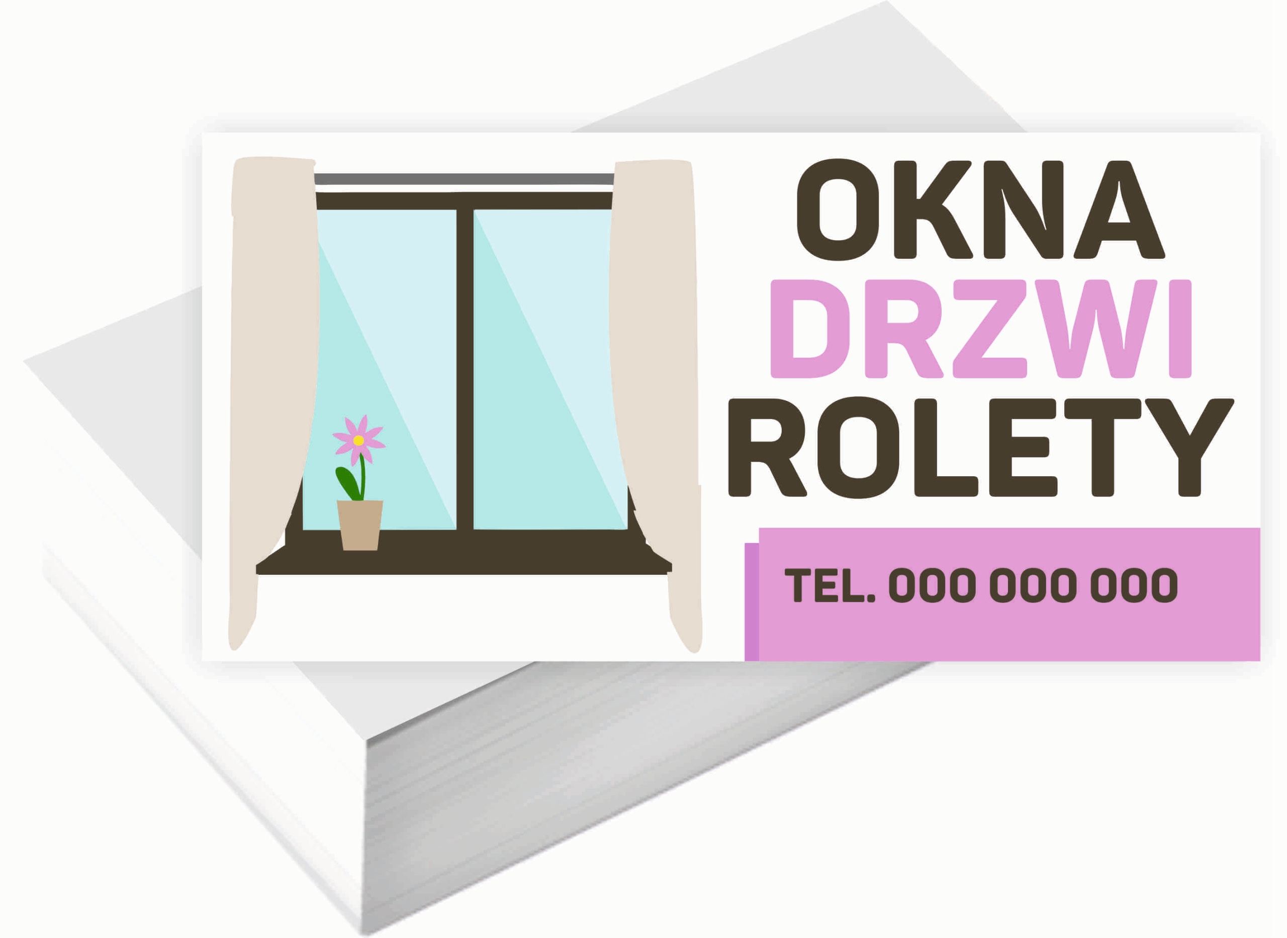 Wizytówki firmowe 100szt RÓŻNE WZORY do wyboru OKNA DRZWI ROLETY