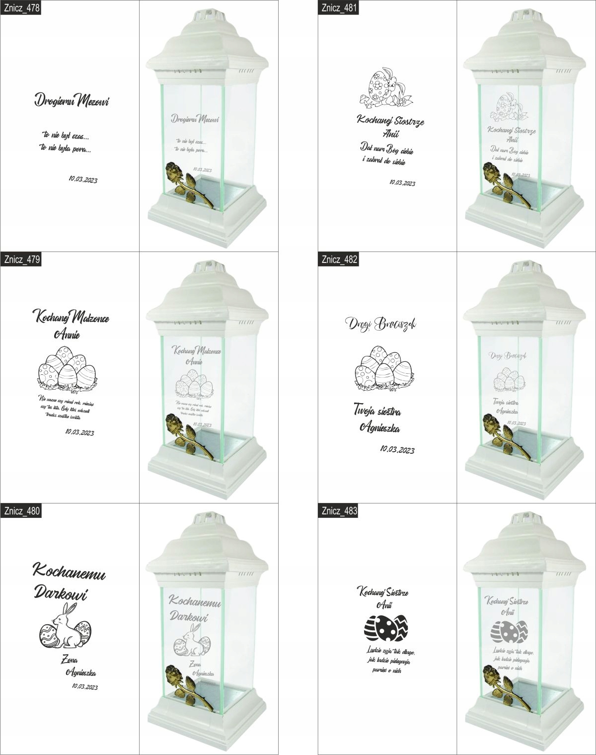 ZNICZ kapliczka WŁASNY GRAWER DLA BABCI lampion