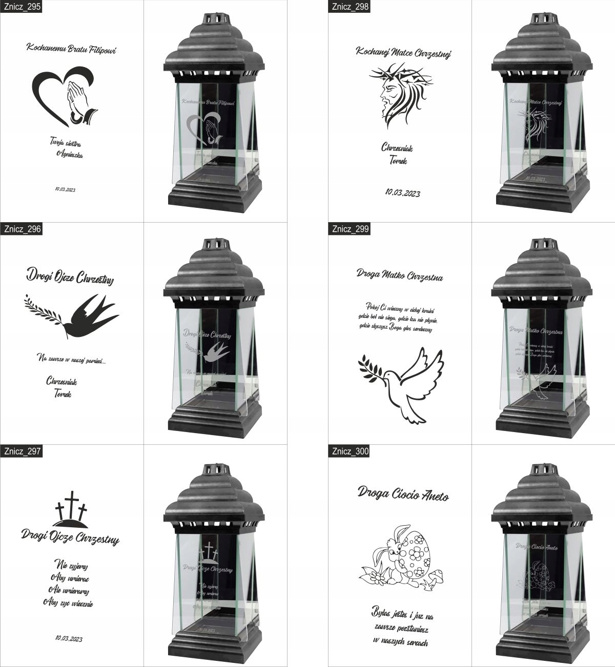 ZNICZ LAMPION KAPLICZKA z grawerem dla BRATA