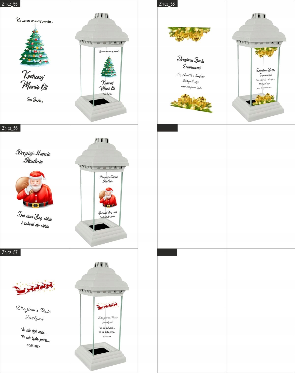 Znicz Lampion dla Mamy z nadrukiem grawerem UV