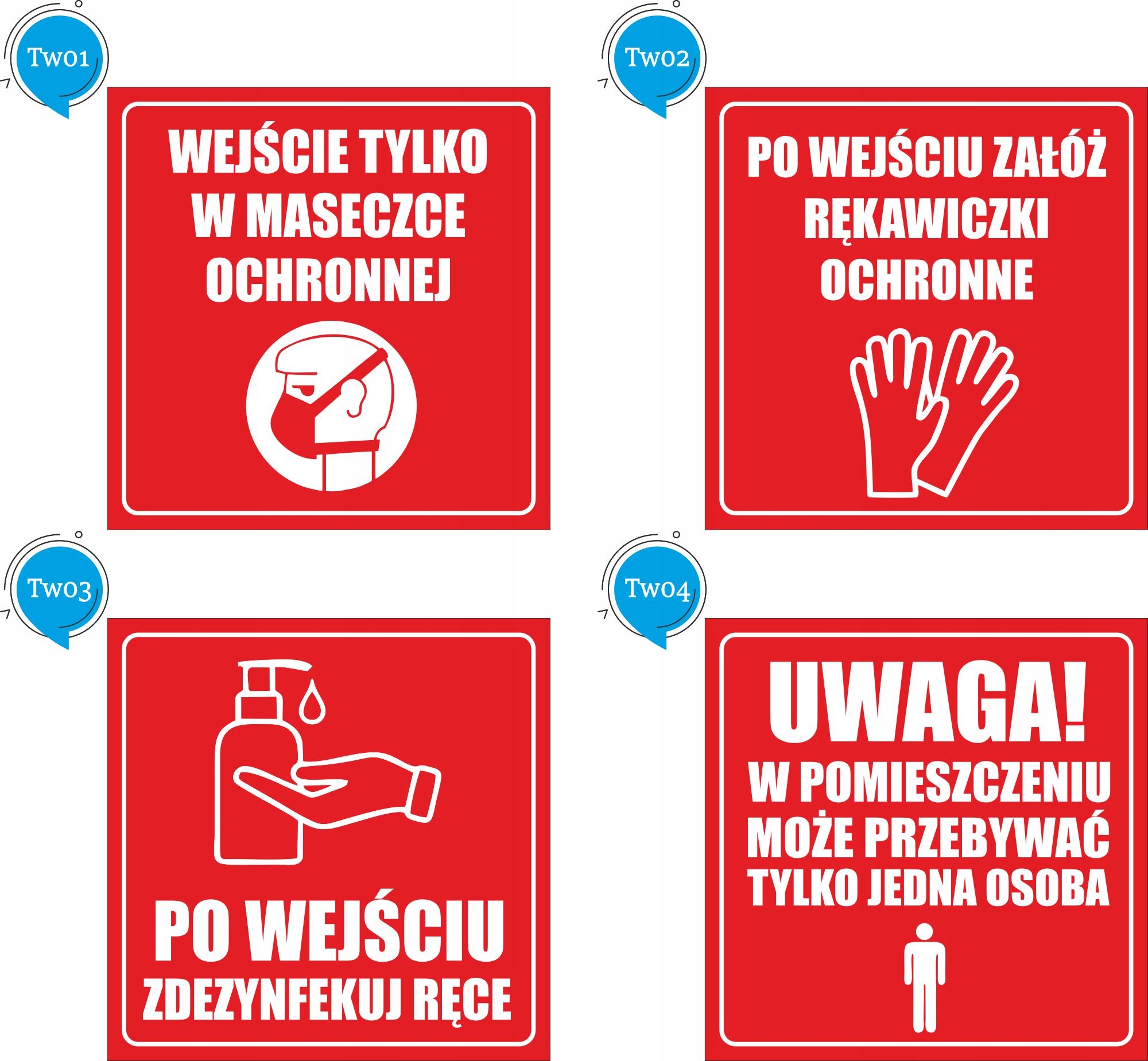 NAKLEJKA ostrzegawcza wstęp tylko w maseczce