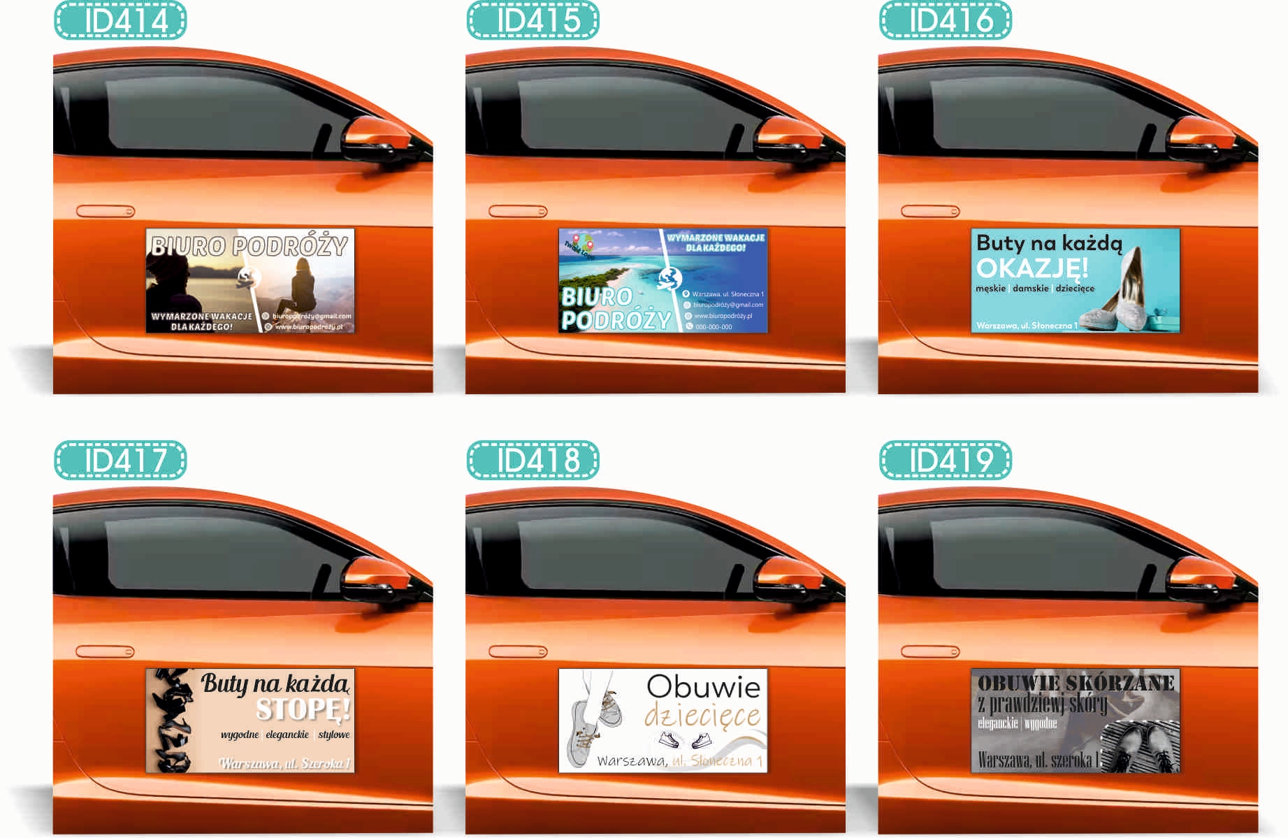 Magnes na samochód reklama magnetyczna 60x30 cm BIURO PODRÓŻY