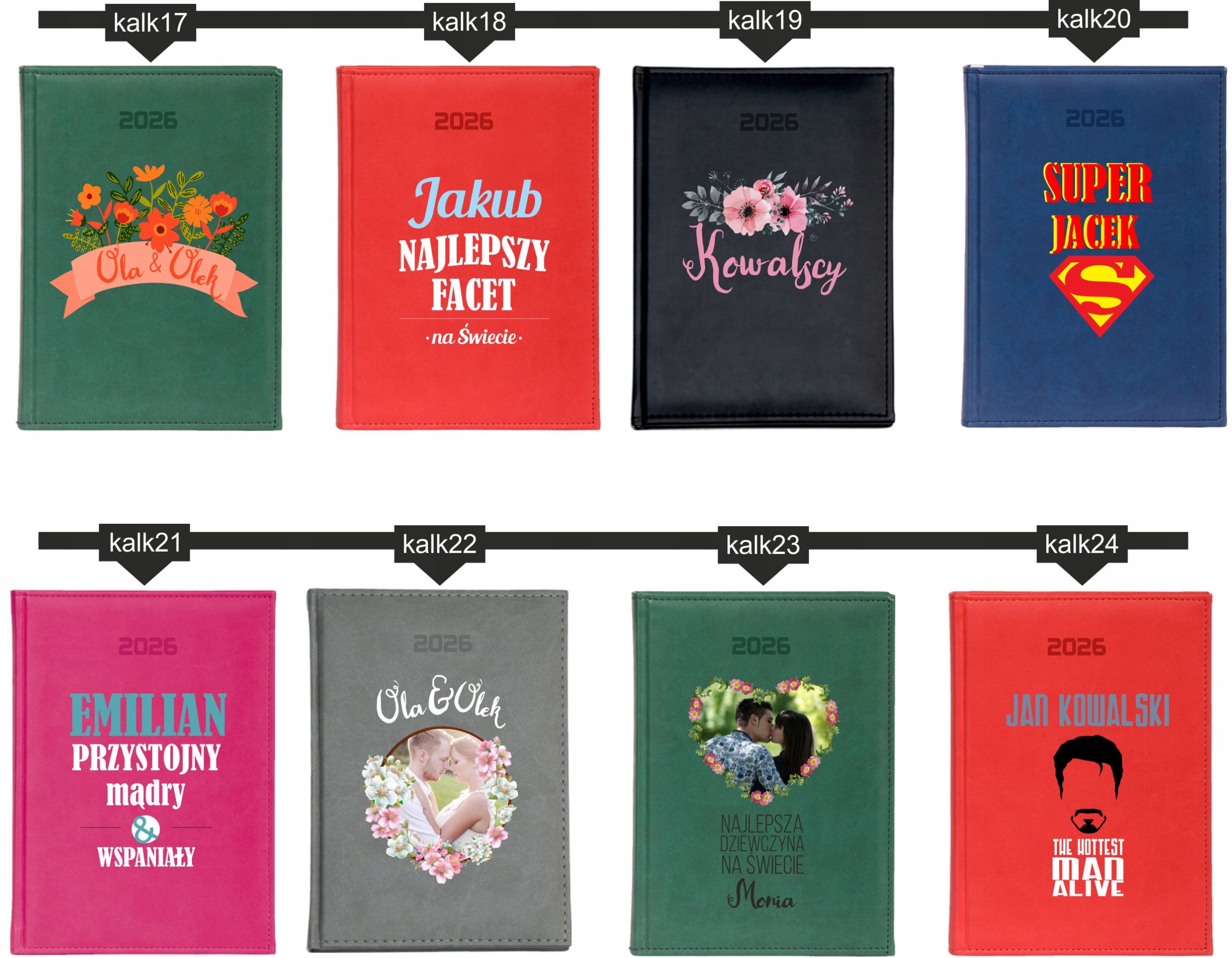mały KALENDARZ A6 2026 TYGODNNIOWY prezent dla mamy z nadrukiem napisem