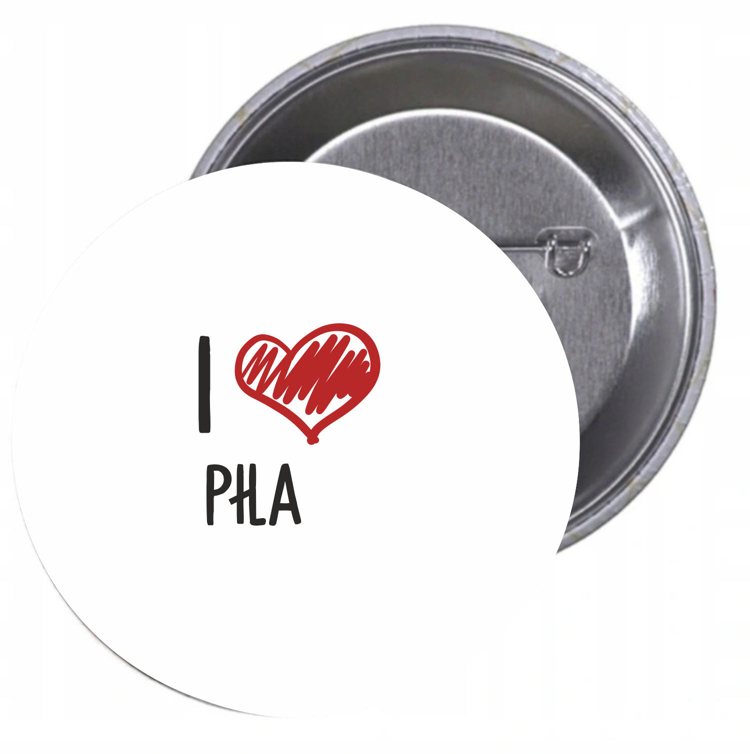 Przypinki buttony I LOVE PIŁA z grafiką