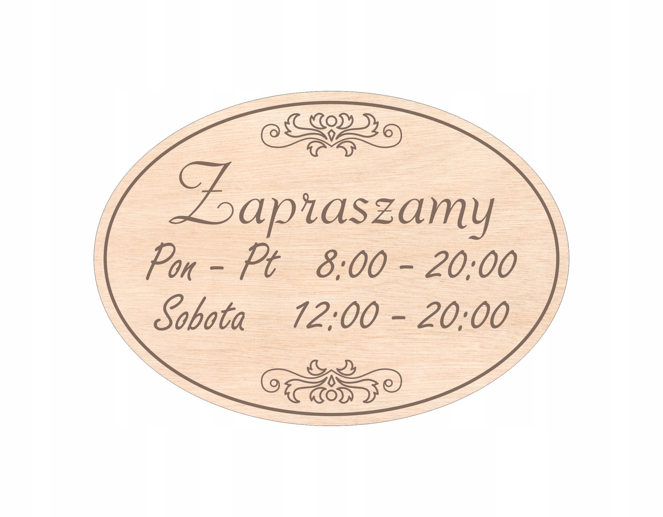 Grawer TABLICZKA tablica DREWNIANA zapraszamy godziny otwarcia A5 napis