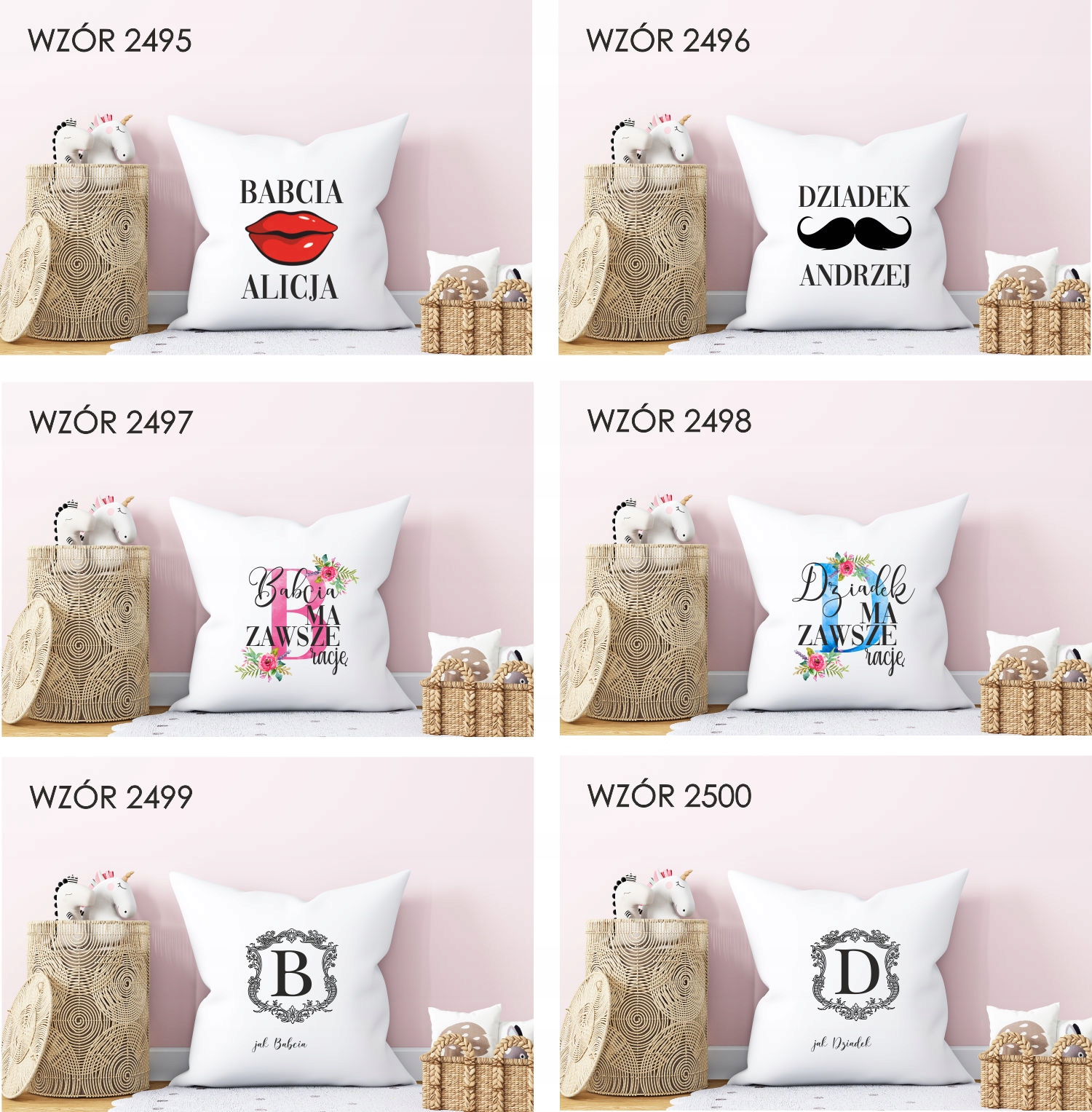 Poduszka PREZENT dla dziadków KOCHAM CIĘ