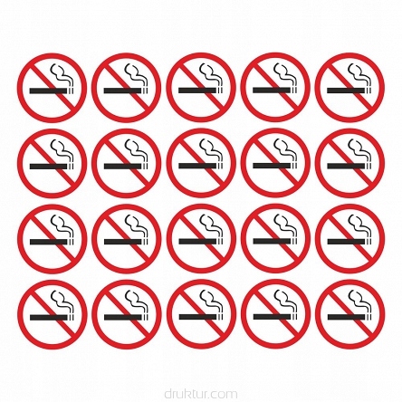 NAKLEJKA naklejki Zakaz palenia 10 cm - 110 sztuk