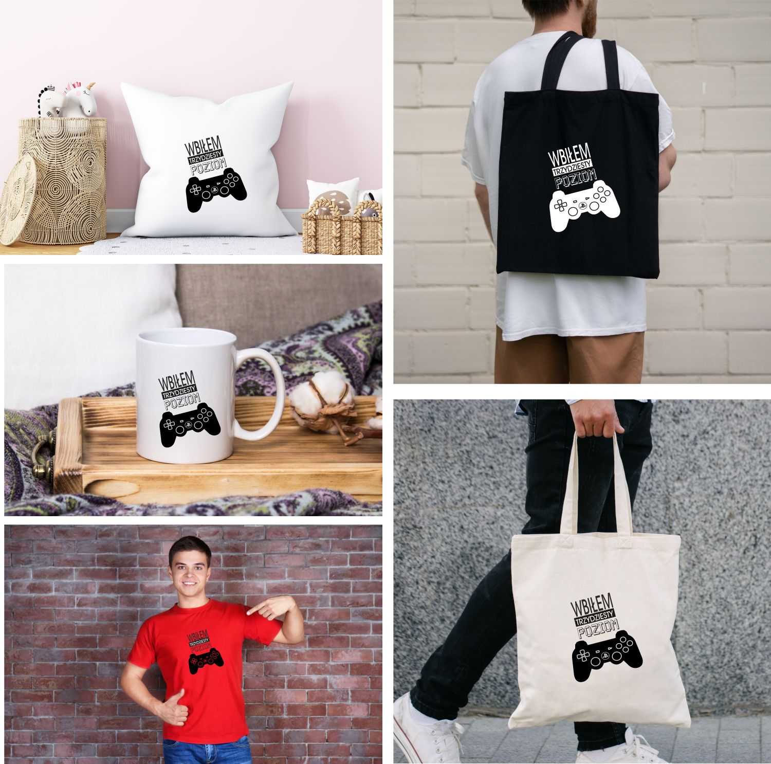 Poduszka z nadrukiem WBIŁEM TRZYDZIESTY POZIOM