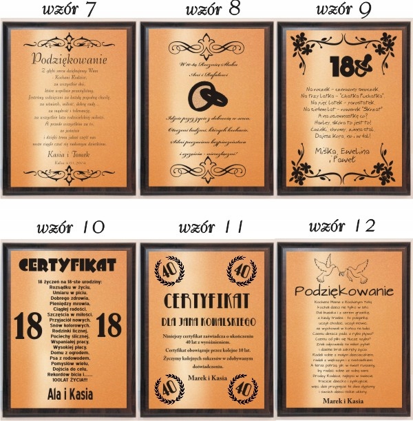 PREZENT certyfikat na urodziny 18 30 40 50 60 ślub