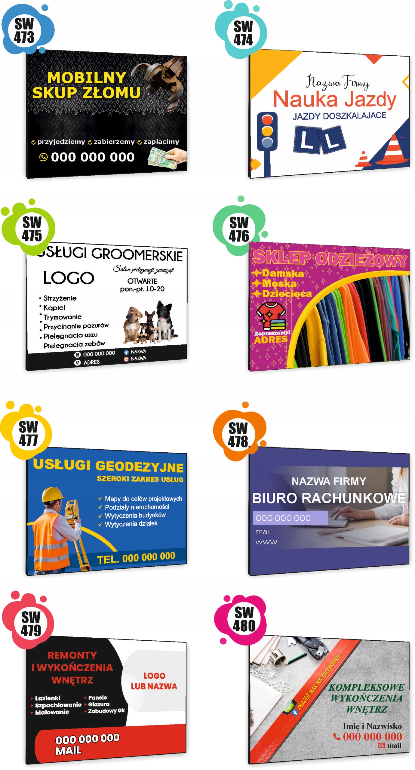 TABLICZKA REKLAMOWA szyld z nadrukiem 40x30 cm usługi dekarskie