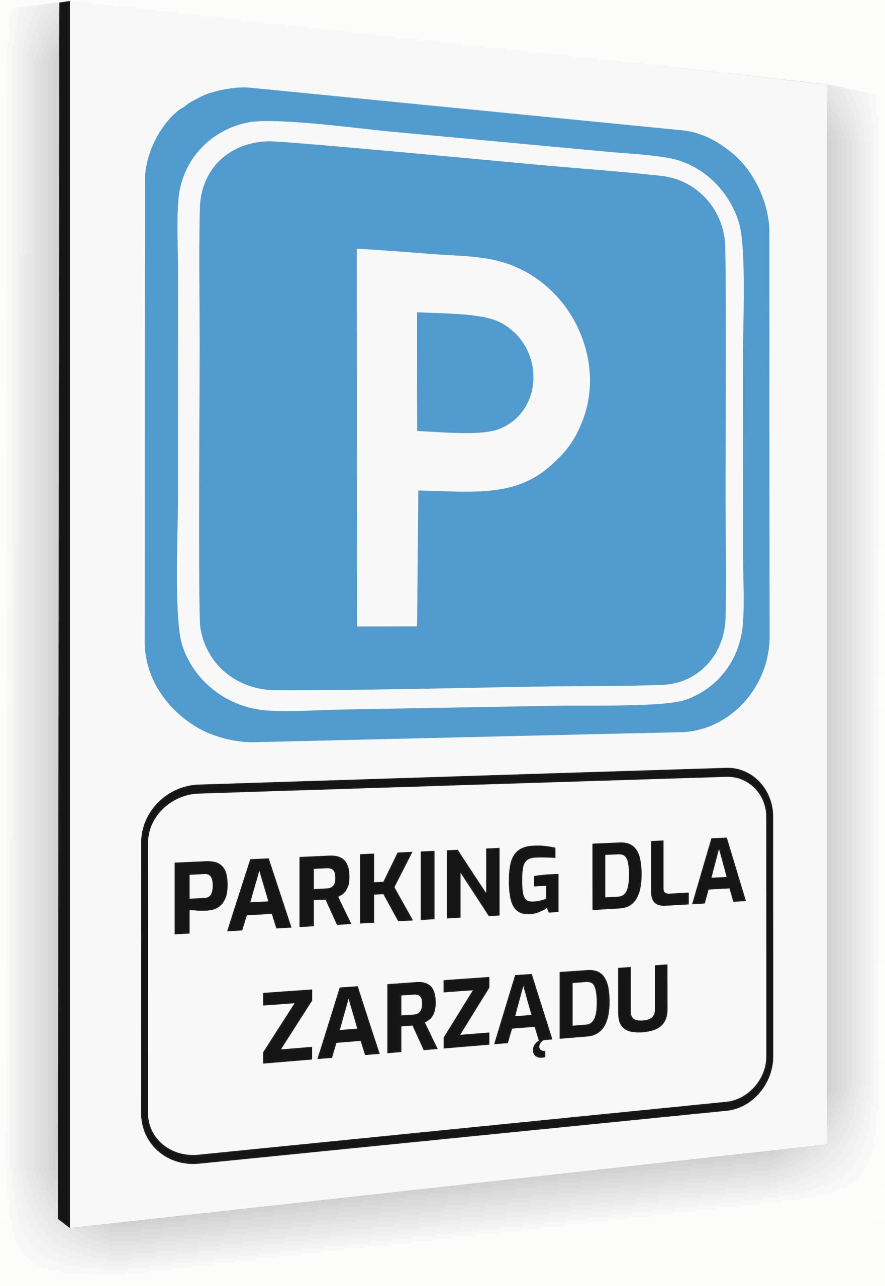 Tabliczka znak informacyjny 20x15 Biała PARKING DLA ZARZĄDU Aluminiowa