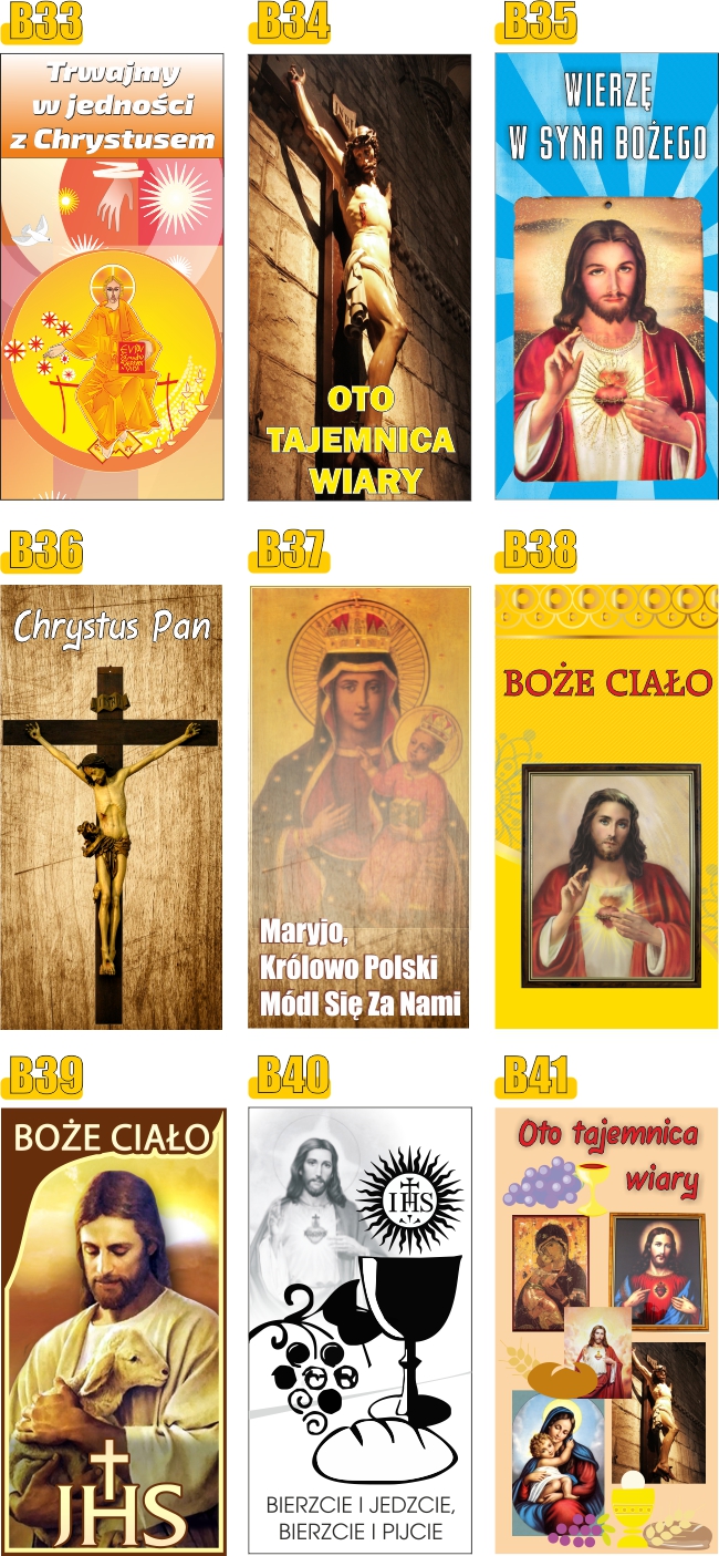 BANER NA BOŻE CIAŁO dekoracja OŁTARZA gotowy 2x1m