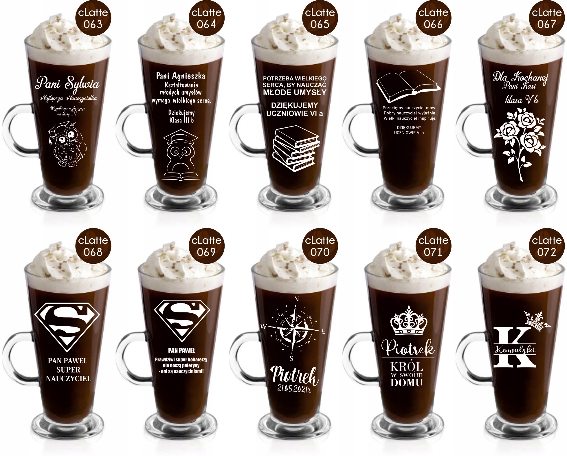 Szklanka kubek latte z grawerem PREZENT dla mamy