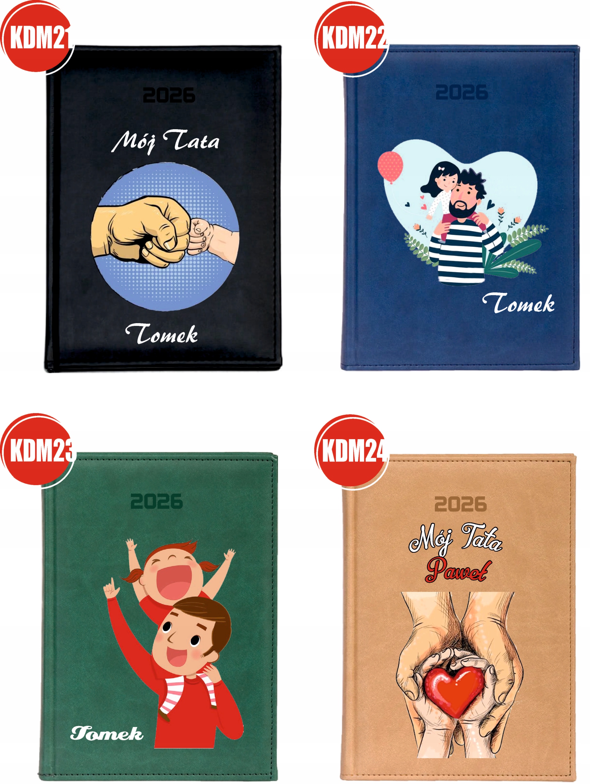 KALENDARZ A5 2026 DZIENNY planer Z NADRUKIEM prezent dla taty z imieniem