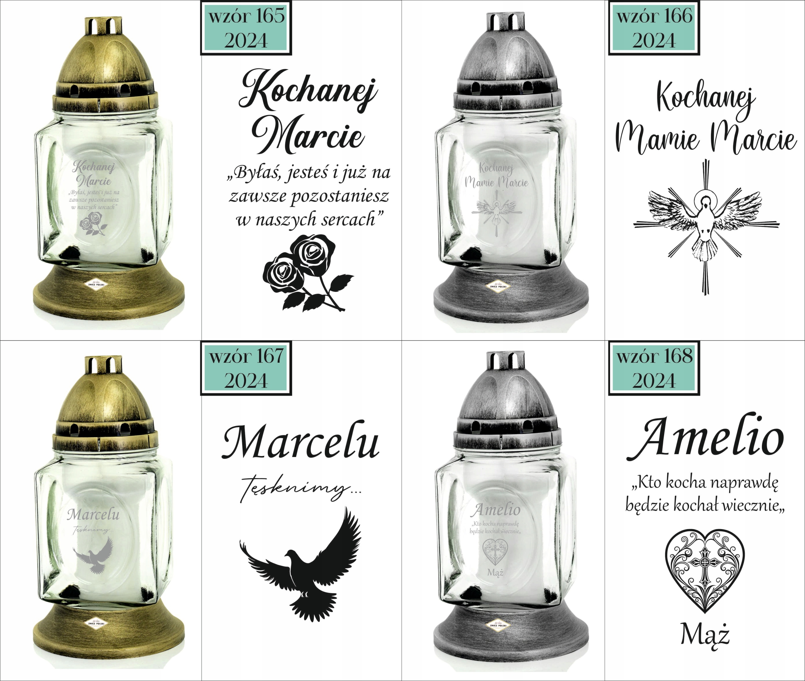 ZNICZ szklany GRAWER KAPLICZKA personalizowany TWÓJ NAPIS dla babci dziadka