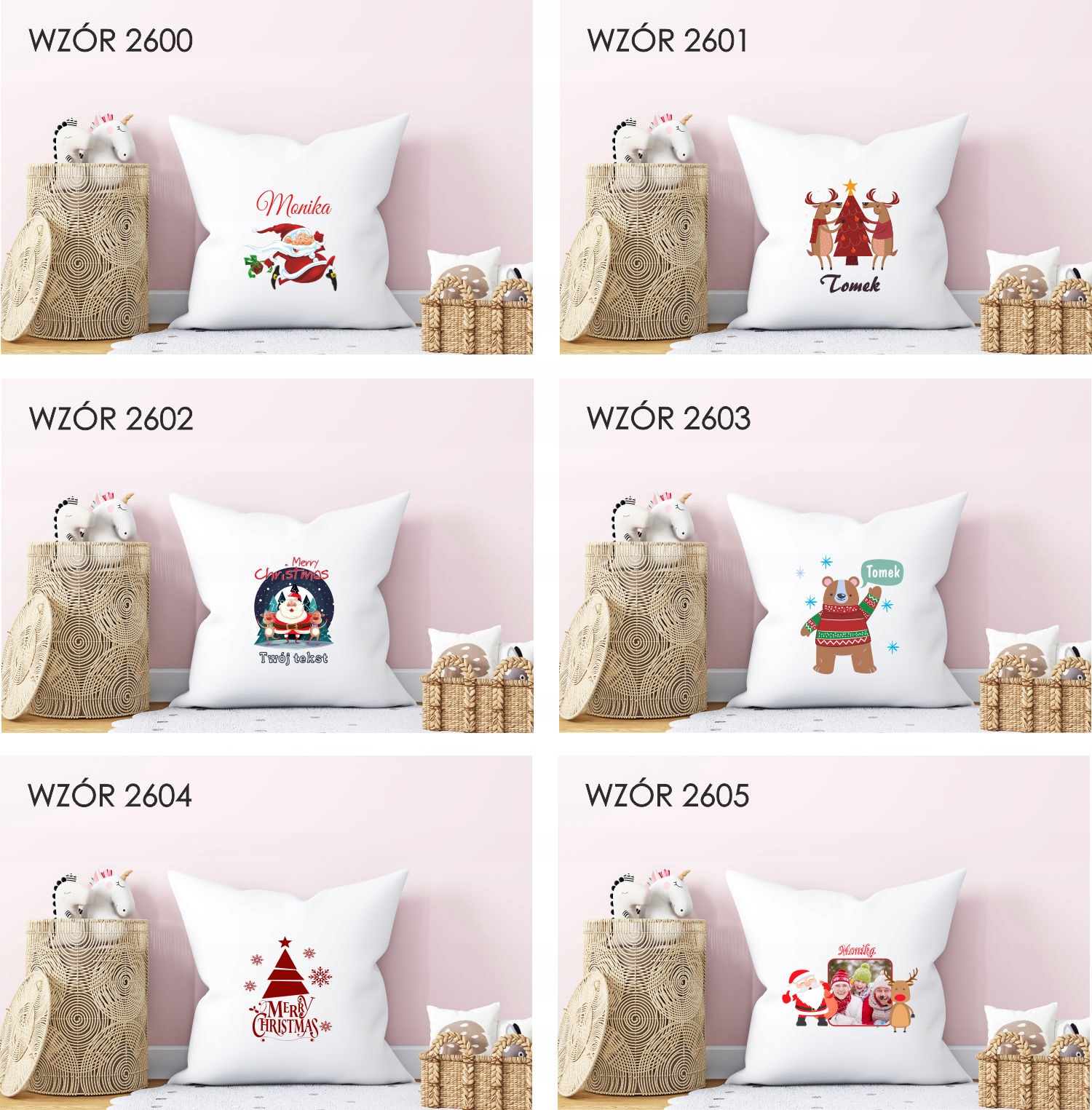 Poduszka z nadrukiem PREZENT ŚWIĄTA MIKOŁAJ