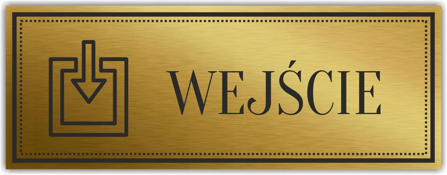 Tabliczka Złota Srebrna na drzwi WEJŚCIE
