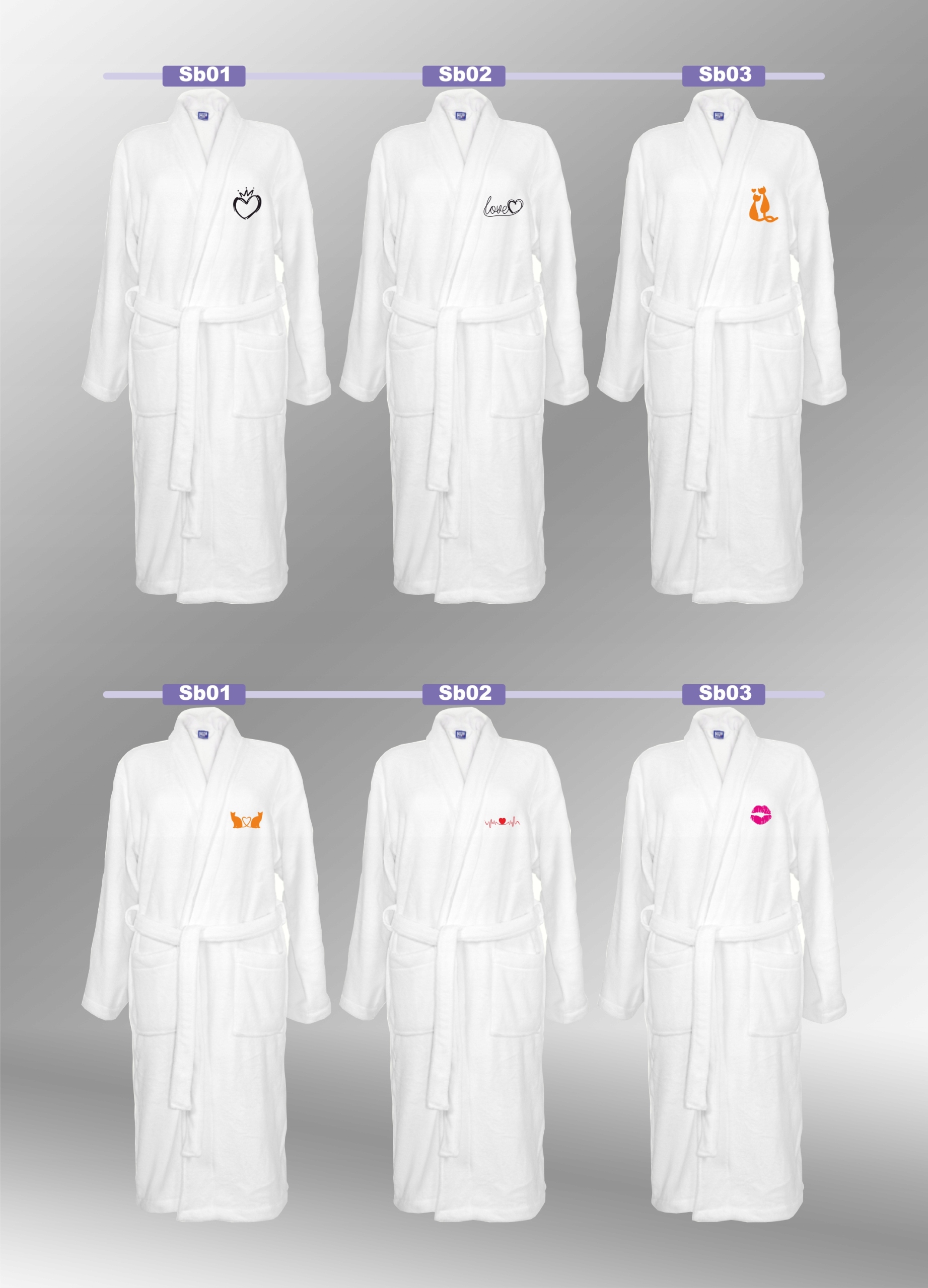 SZLAFROK BIAŁY Z HAFTEM rozmiar 2XL unisex PREZENT personalizacja IMIĘ