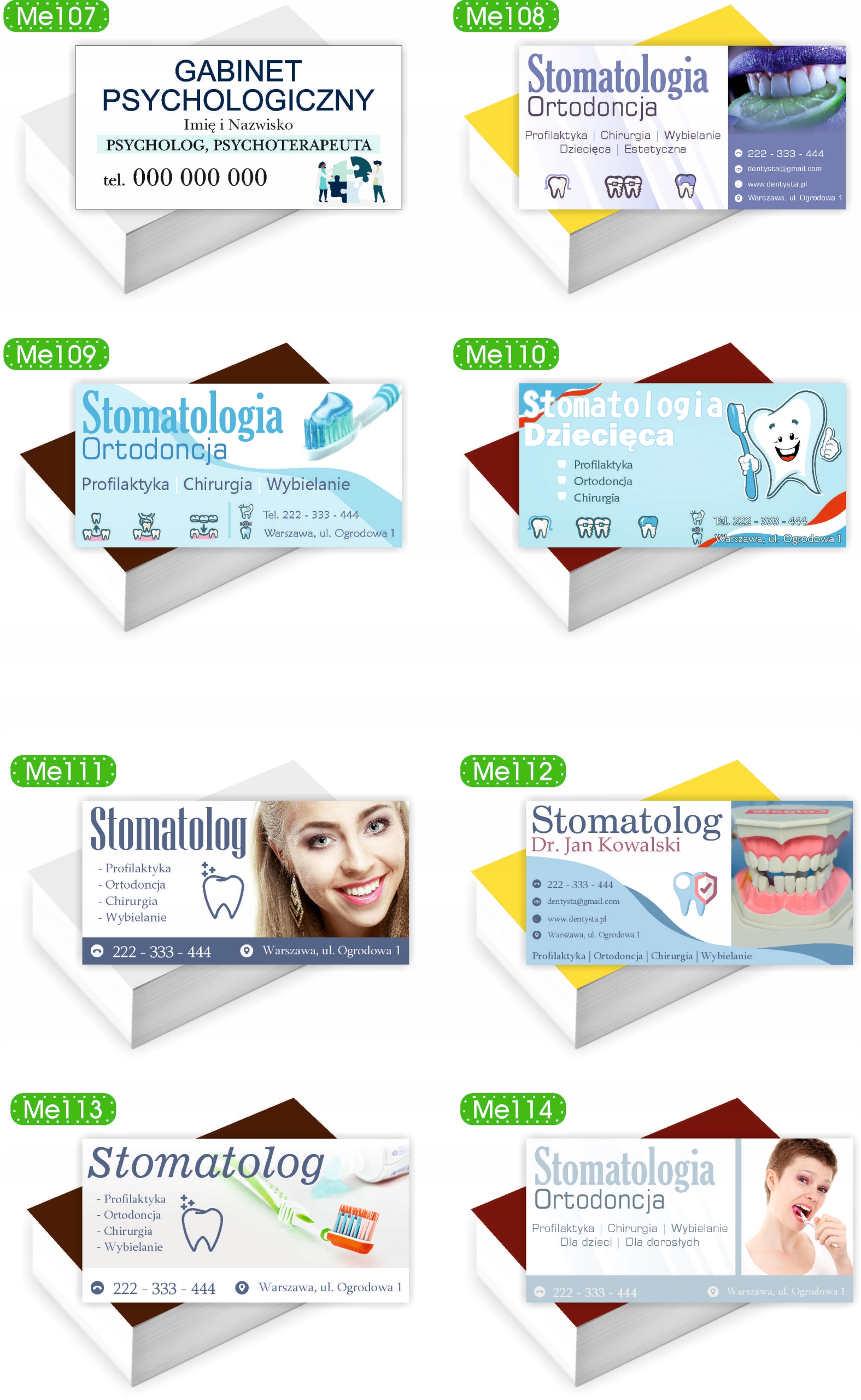 Wizytówki firmowe reklamowe 200szt projekt w cenie GABINET PSYCHOLOGICZNY