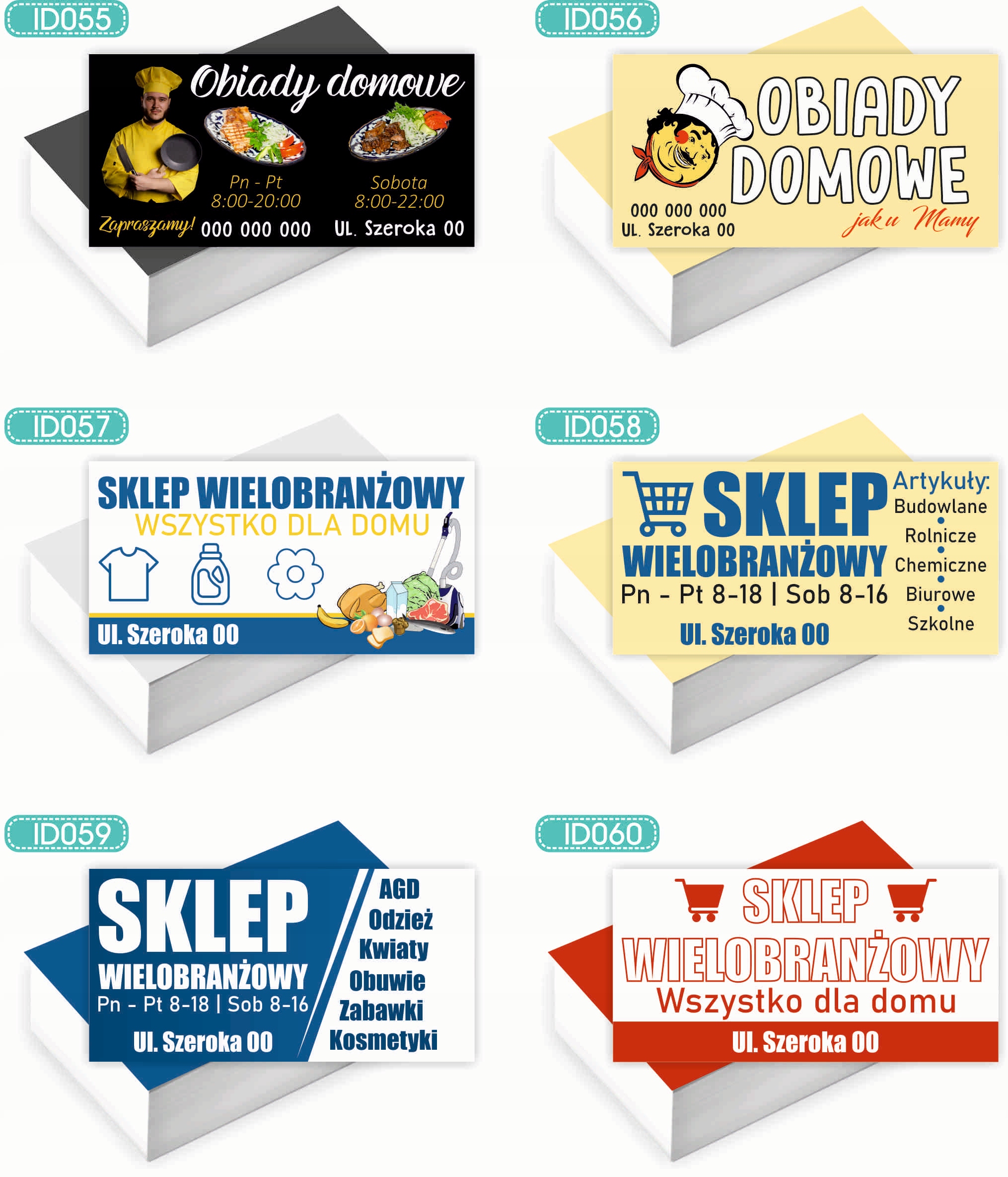 Wizytówki firmowe Foliowane 1000szt wiele wzorów SKLEP WIELOBRANŻOWY