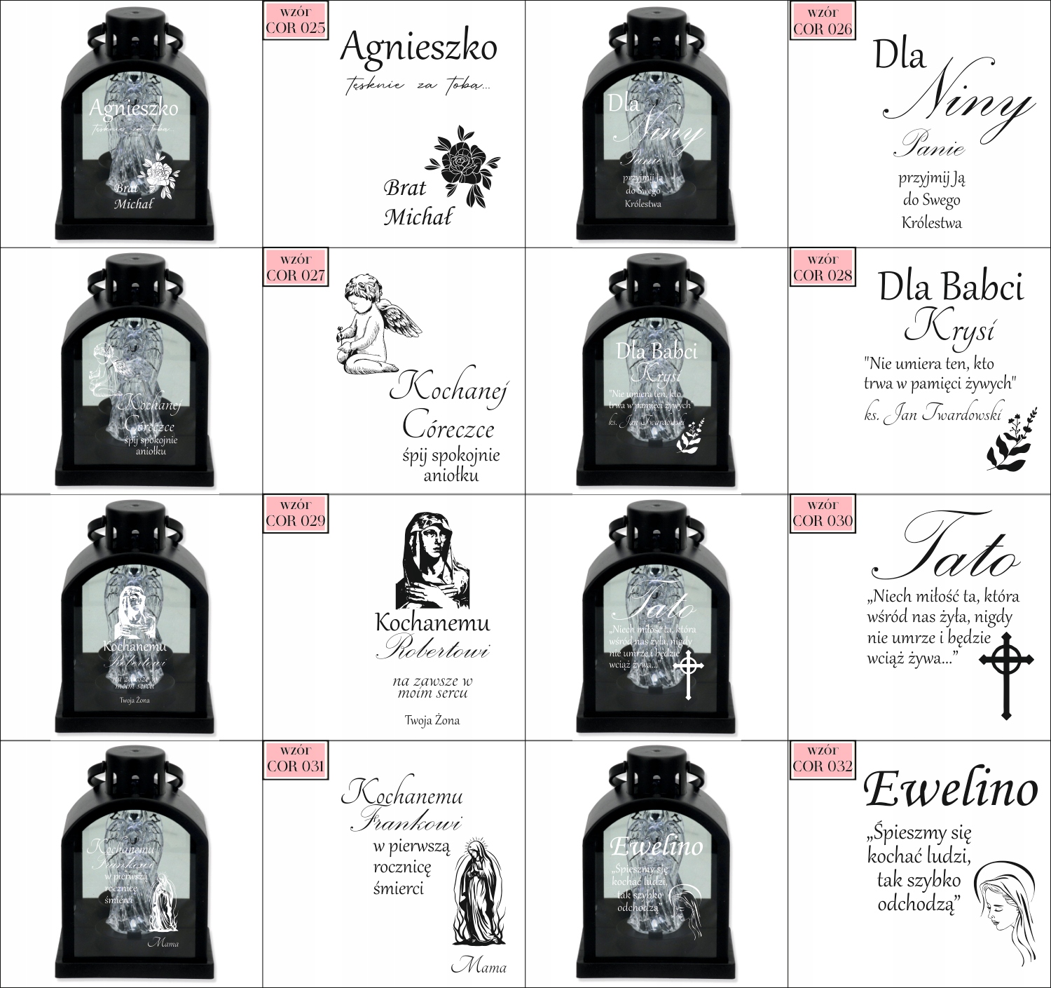 Latarenka LED znicz czarny z grawerem personalizowany DLA PRZYJACIELA